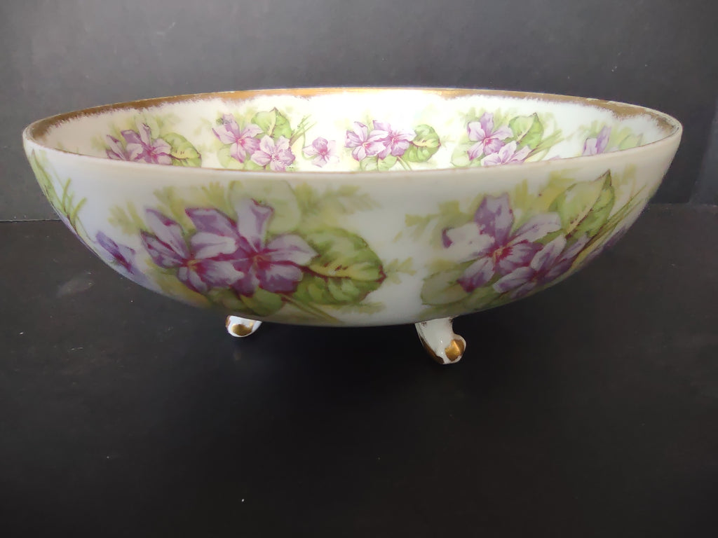 Elite Works Limoges French Shabby Cottage Chic Footed Bowl (lot 1128)
