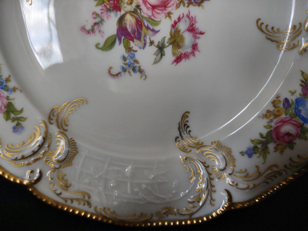 Rosenthal Set of 2 Dessert Plate Scrolled Edge Gold Trim (lot 1767)