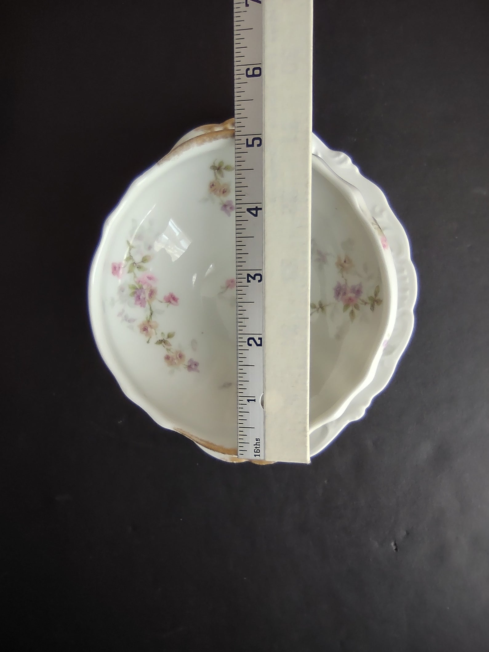 Haviland Limoges Set 2 Serving Bowl PlatterPink Purple Yellow Rose (lot 840)