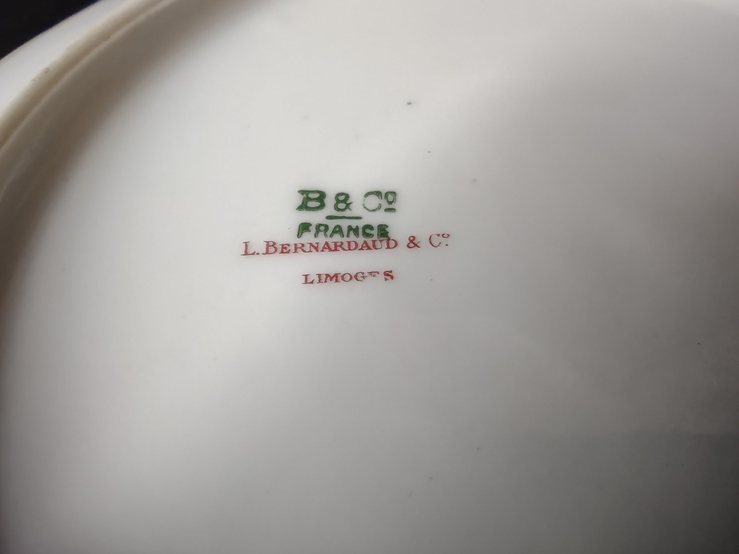 France Limoges for L. Bernardaud Double Gold Trim Roses Dessert Plate (lot 972)
