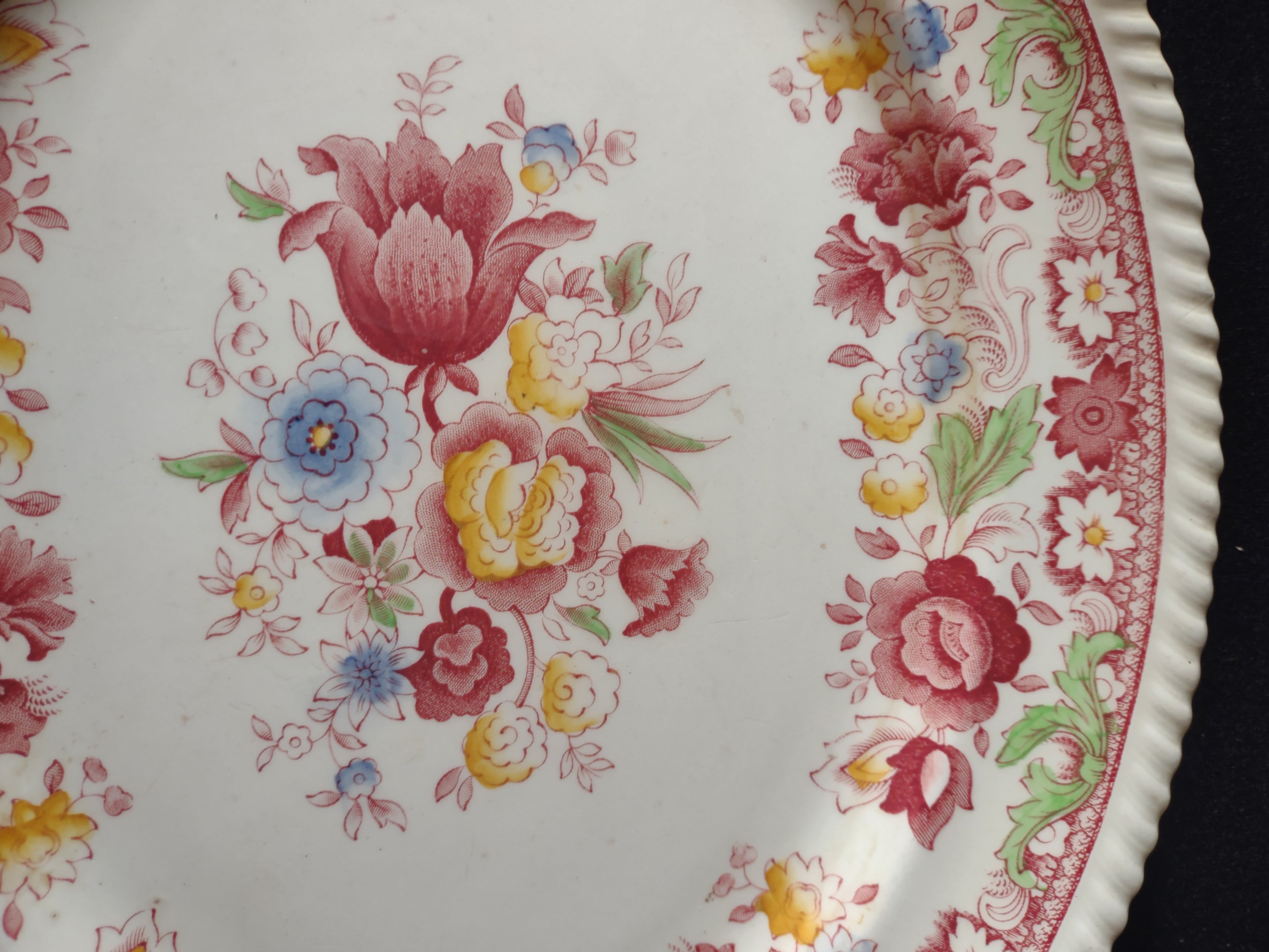 Vintage Johnson Brothers Oval Serving Platter Ironstone Winchester Pink (Lot5669