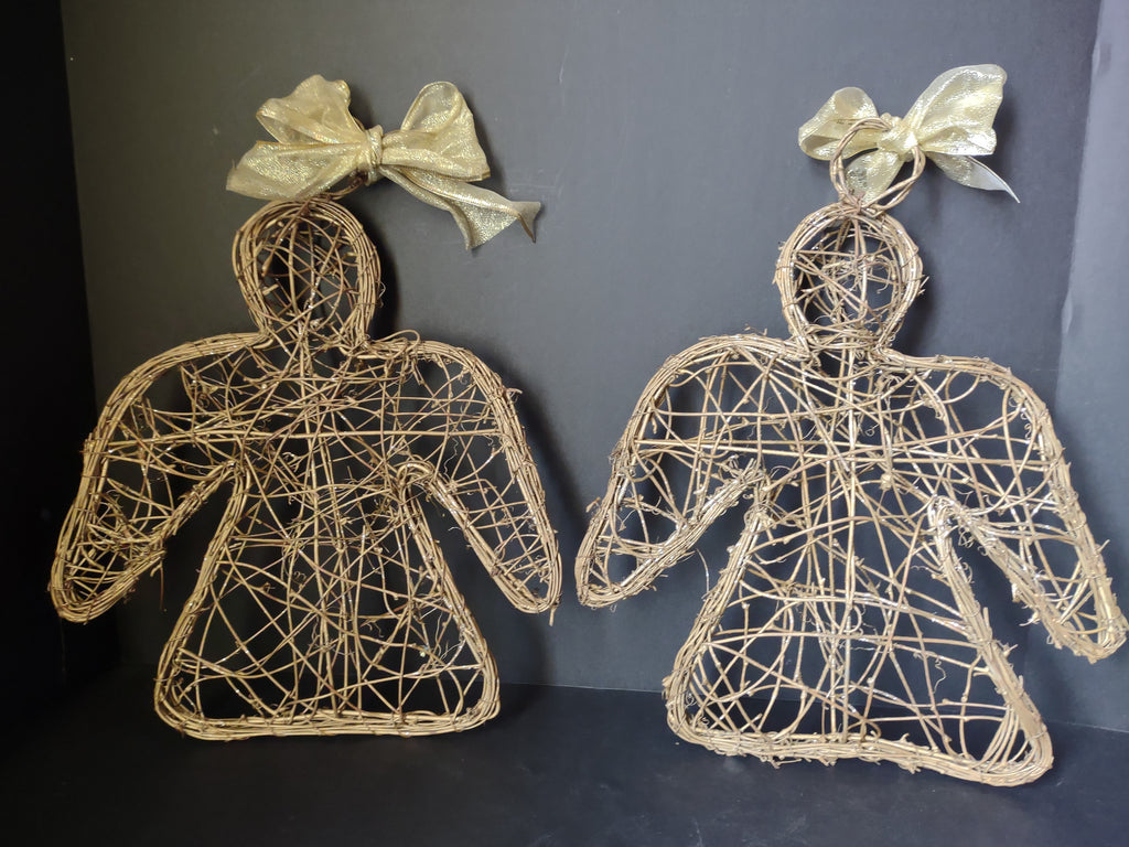 Set of 2 Angels Twine Golden Sparkly 13" (lot 1625)