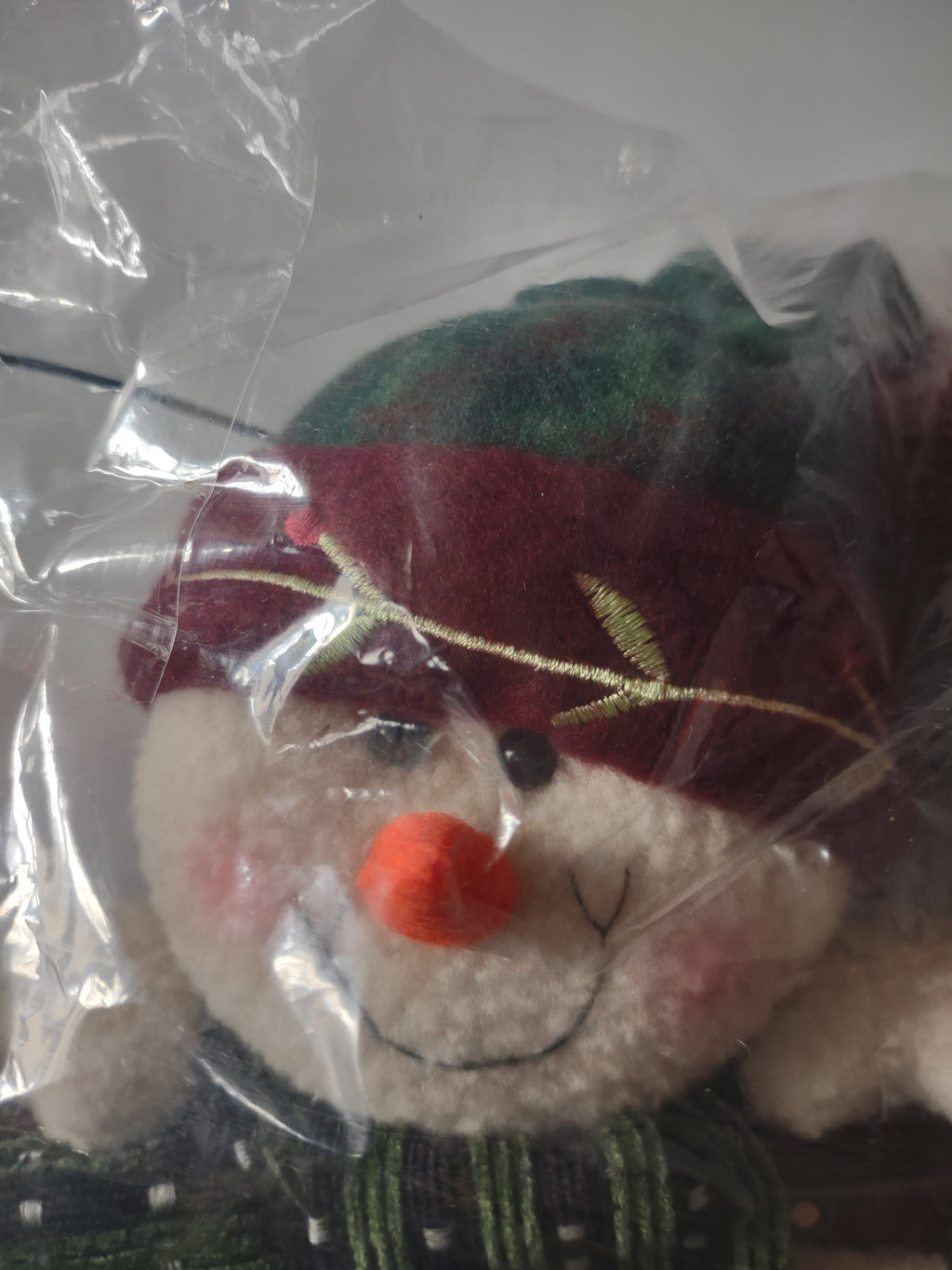 Christmas Winter Plush Snowmen Hats Scarves Welcome Wall Hanging (Lot 4621)
