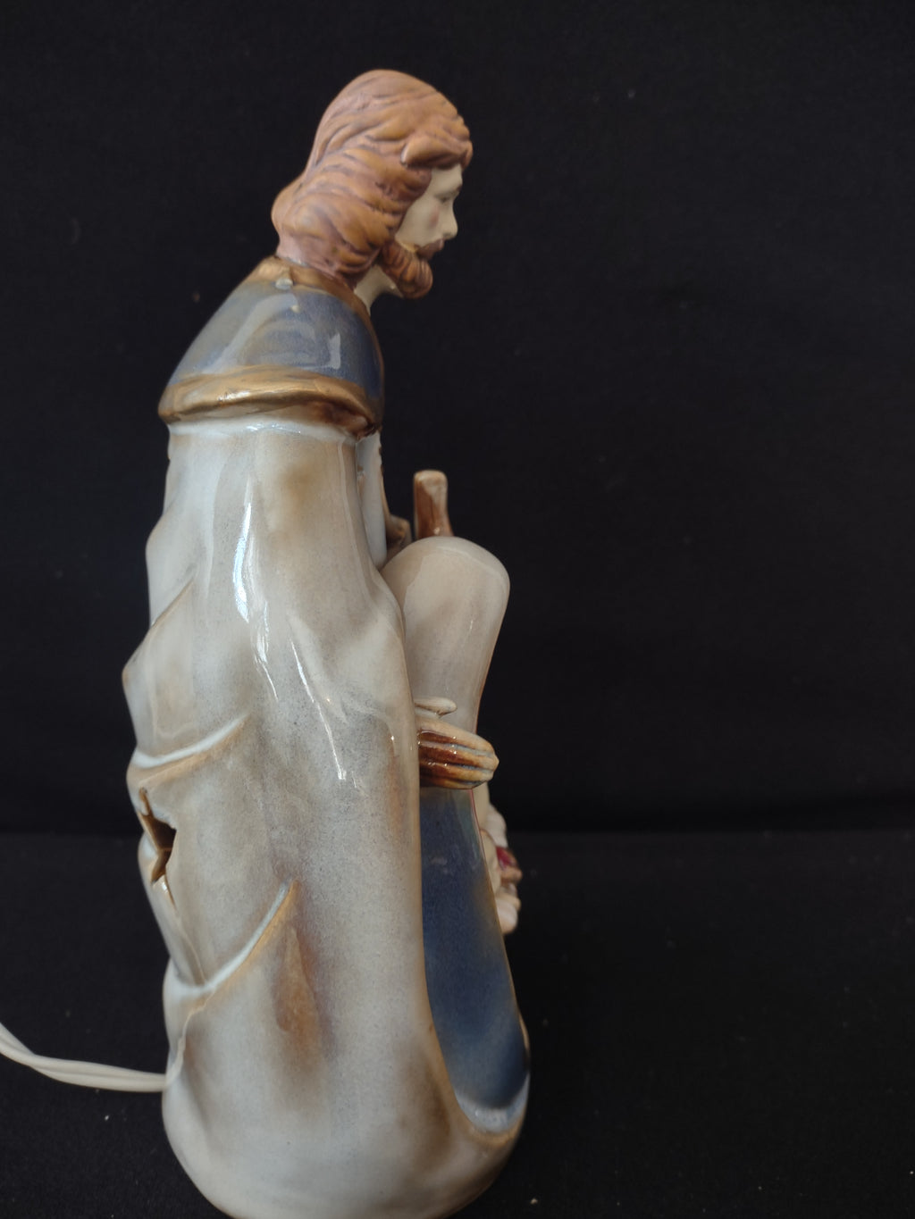 Vintage Lighted Ceramic Joseph Mary Jesus Nativity Christmas (Lot 3615)