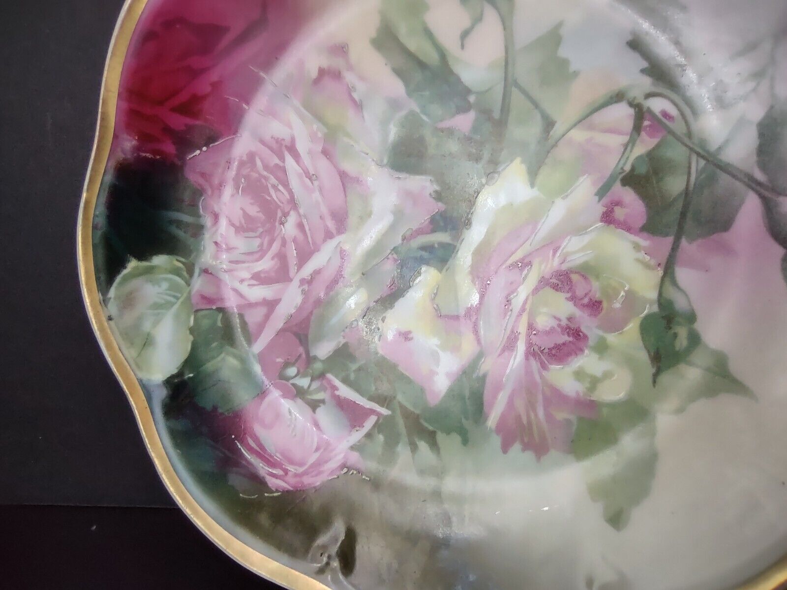 Vintage Germany Bavaria Mignon La France Pink Rose Cabinet Plate (lot 714)