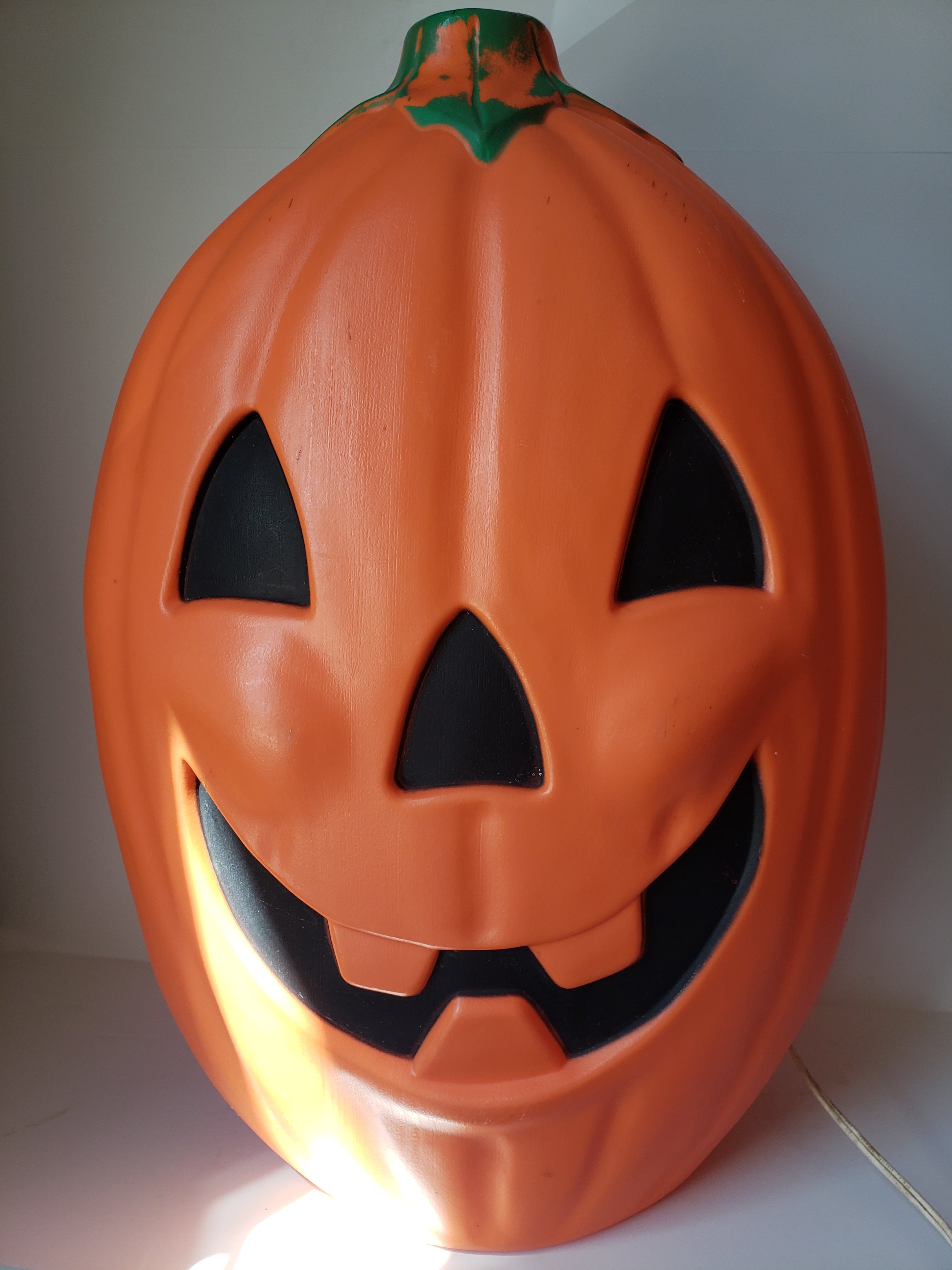 Halloween Plastic Jack O' Lantern Orange Pumpkin Large Blow Mold 20" (lot 2212)