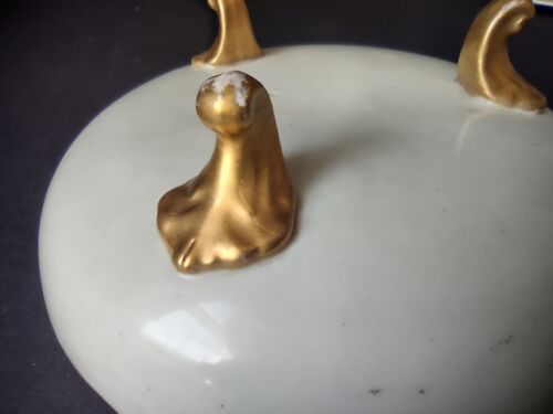 lot 757 Unmarked Footed Serving Bowl Roses