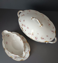 Haviland Limoges Set Vegetable Tureen Gravy Boat Gold Trim Roses (lot 372)