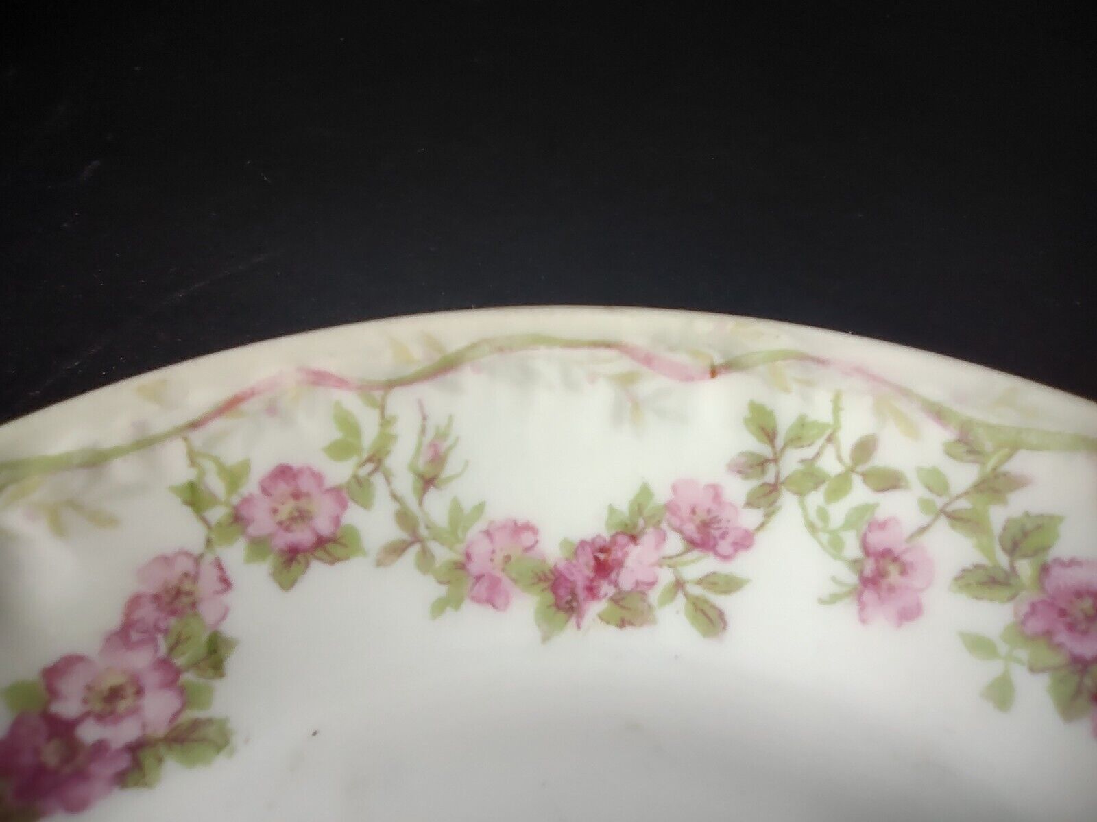 GDA Limoges Small Bowl 5" Apple Blossom Garland Swag Ribbon (lot 750)