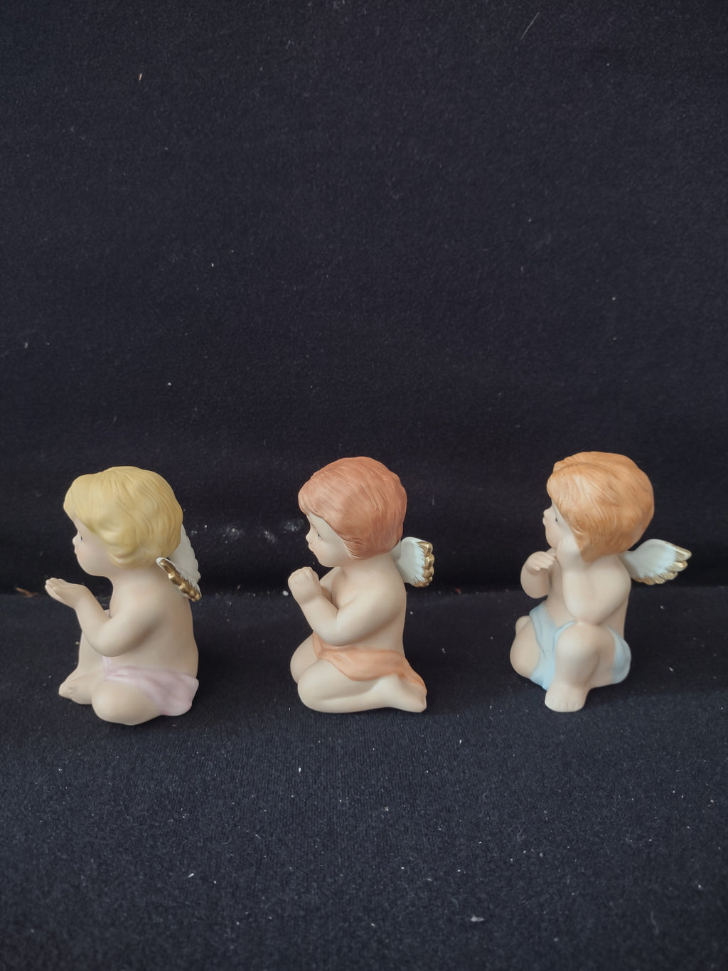 Vintage Homco Heavenly Cherub Angel Figurines Set of 3 (Lot 3947)