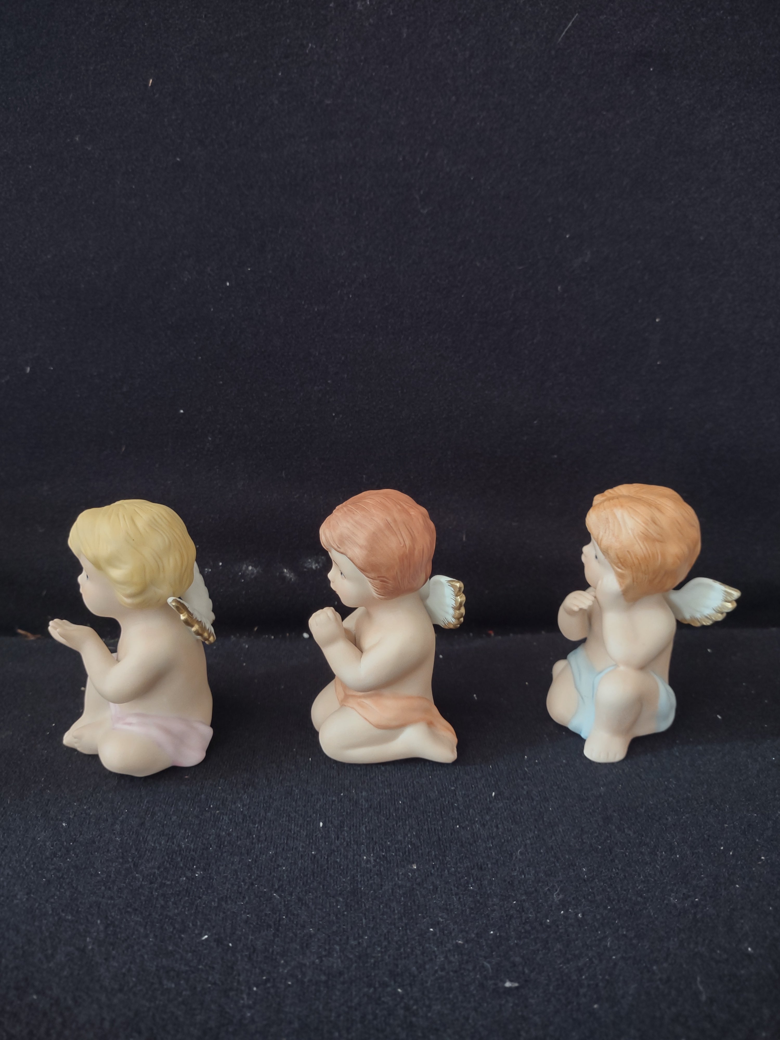 Vintage Homco Heavenly Cherub Angel Figurines Set of 3 (Lot 3947)