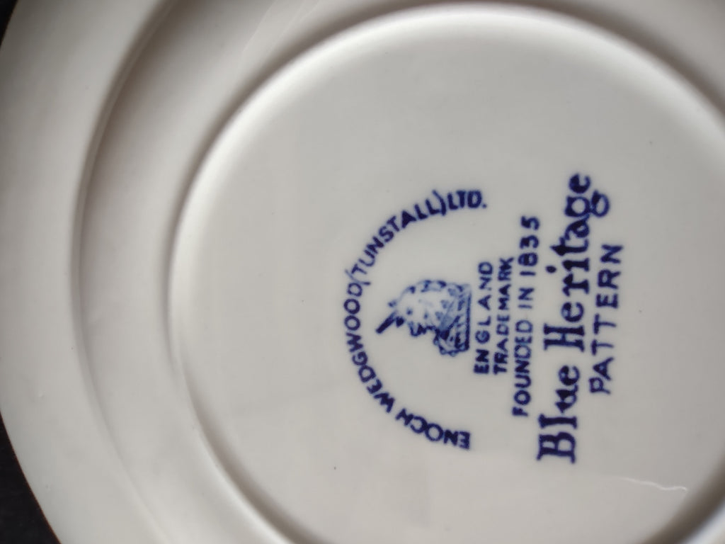 Vintage Enouch Blue Heritage Bread Butter Plate Ironstone England Set Of 4(5971)