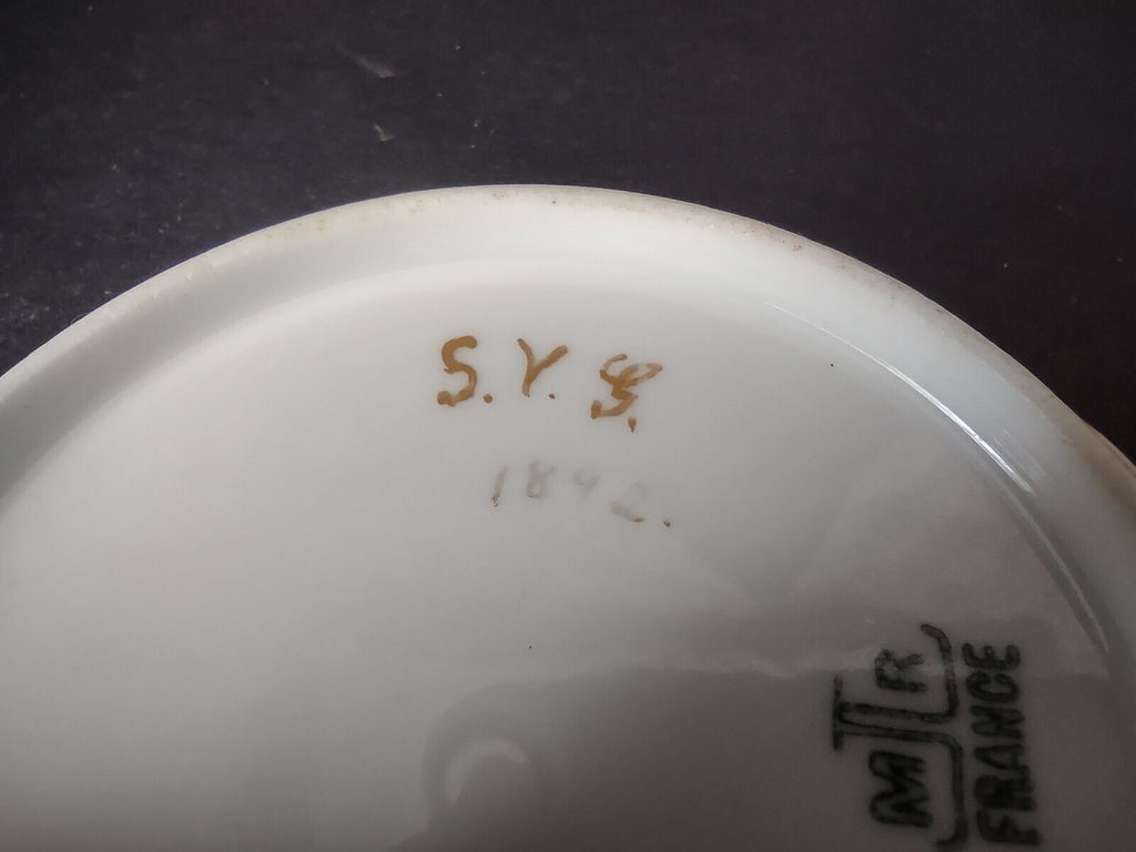 1892 - M. Redon Limoges Raised Edge Gold Trim Small Plate Bowl Cream (lot 696)