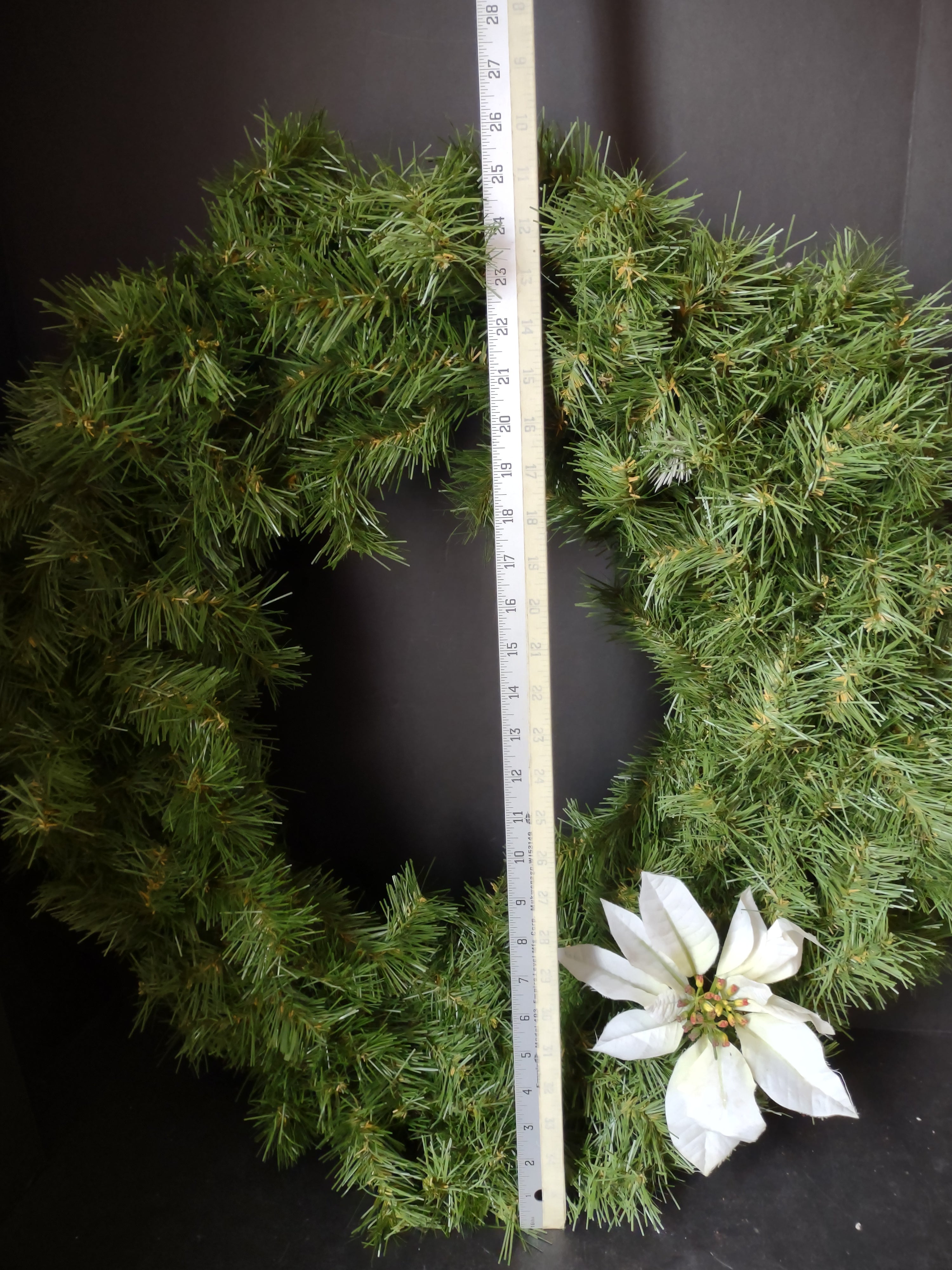 Vintage Christmas Artificial Green Wreath 26" (lot 3332)
