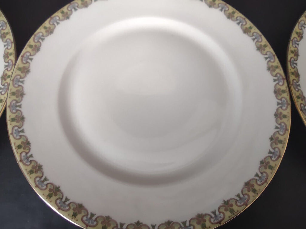 Wm Guering Limoges France 5 x Dinner Plate Yellow Gold Design (lot 531)
