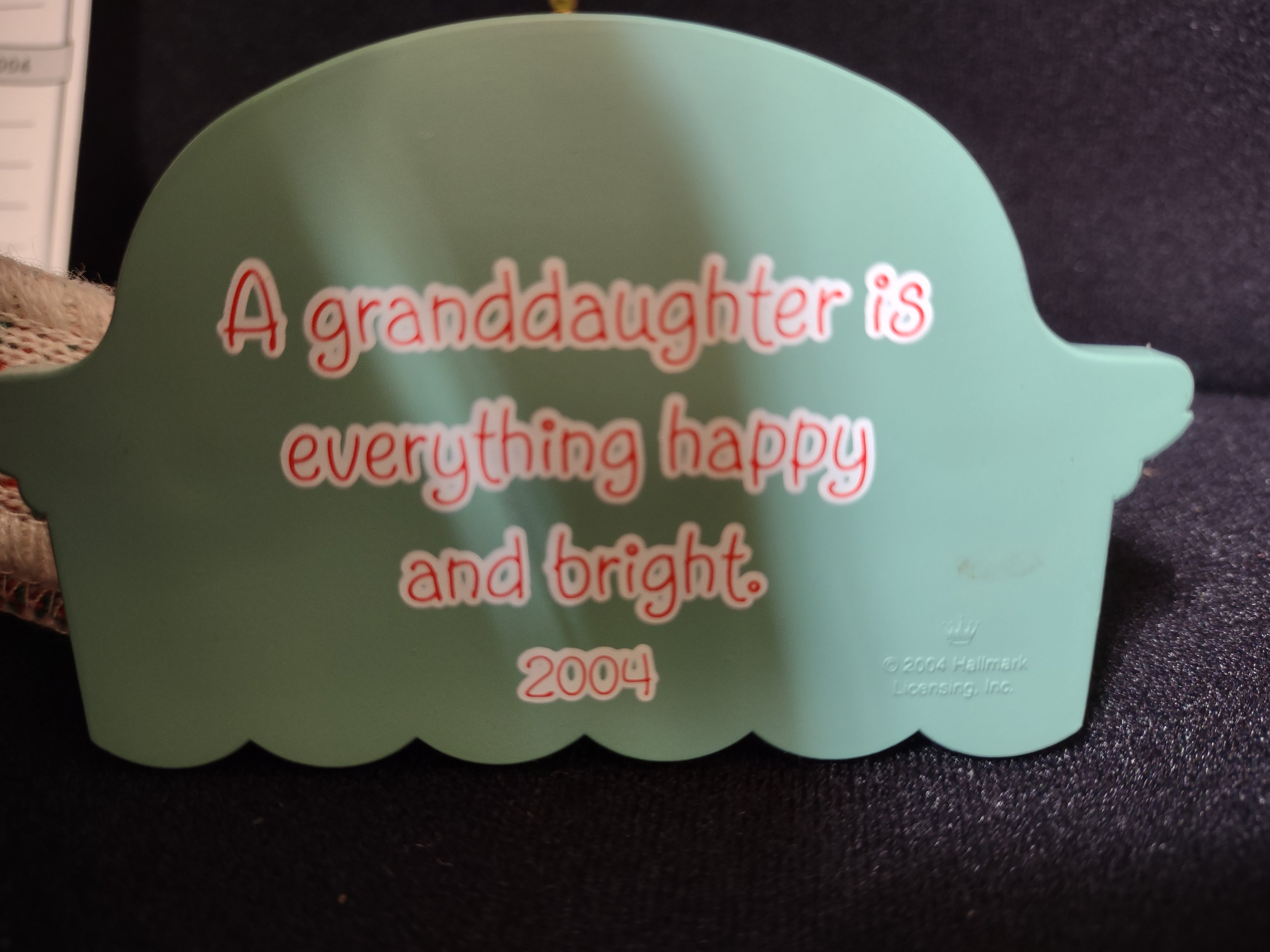 Vintage Hallmark Keepsake Christmas Ornament Granddaughter 2004 (lot 1607)