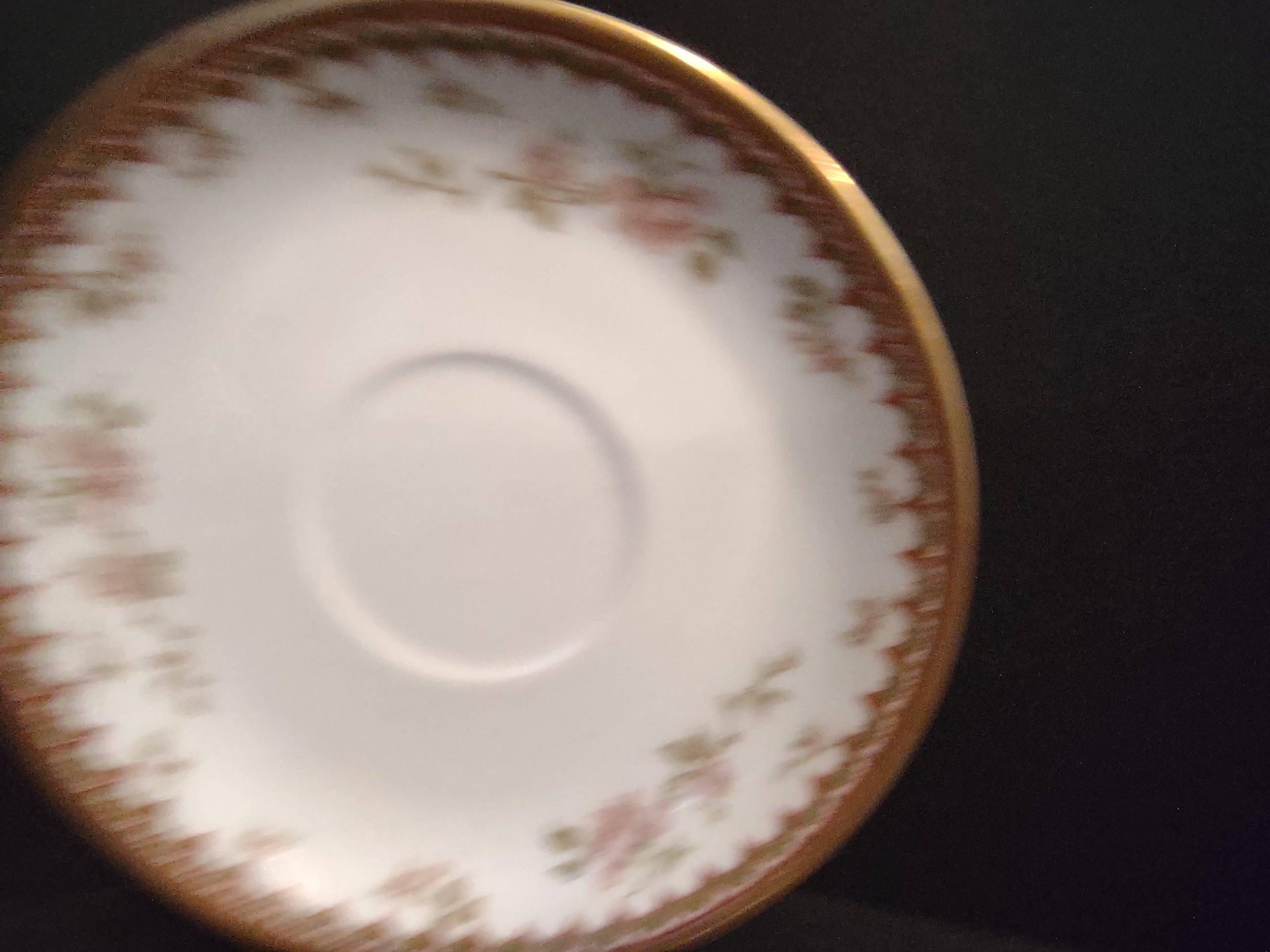Haviland Limoges French Chic Rose Maroon Green Saucer ONLY (lot 1091)
