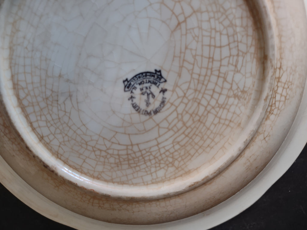 Vintage Bowl Heavy Crazing Anchor Pottery Farmhouse Semi-Porcelain (lot 3432t)