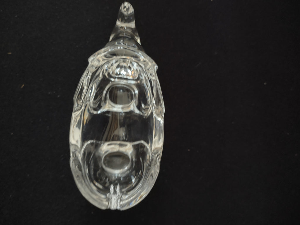 Cofrac Verrier France Art Glass Crystal Trinket Dish AshTray Rhinoceros (Lot3291