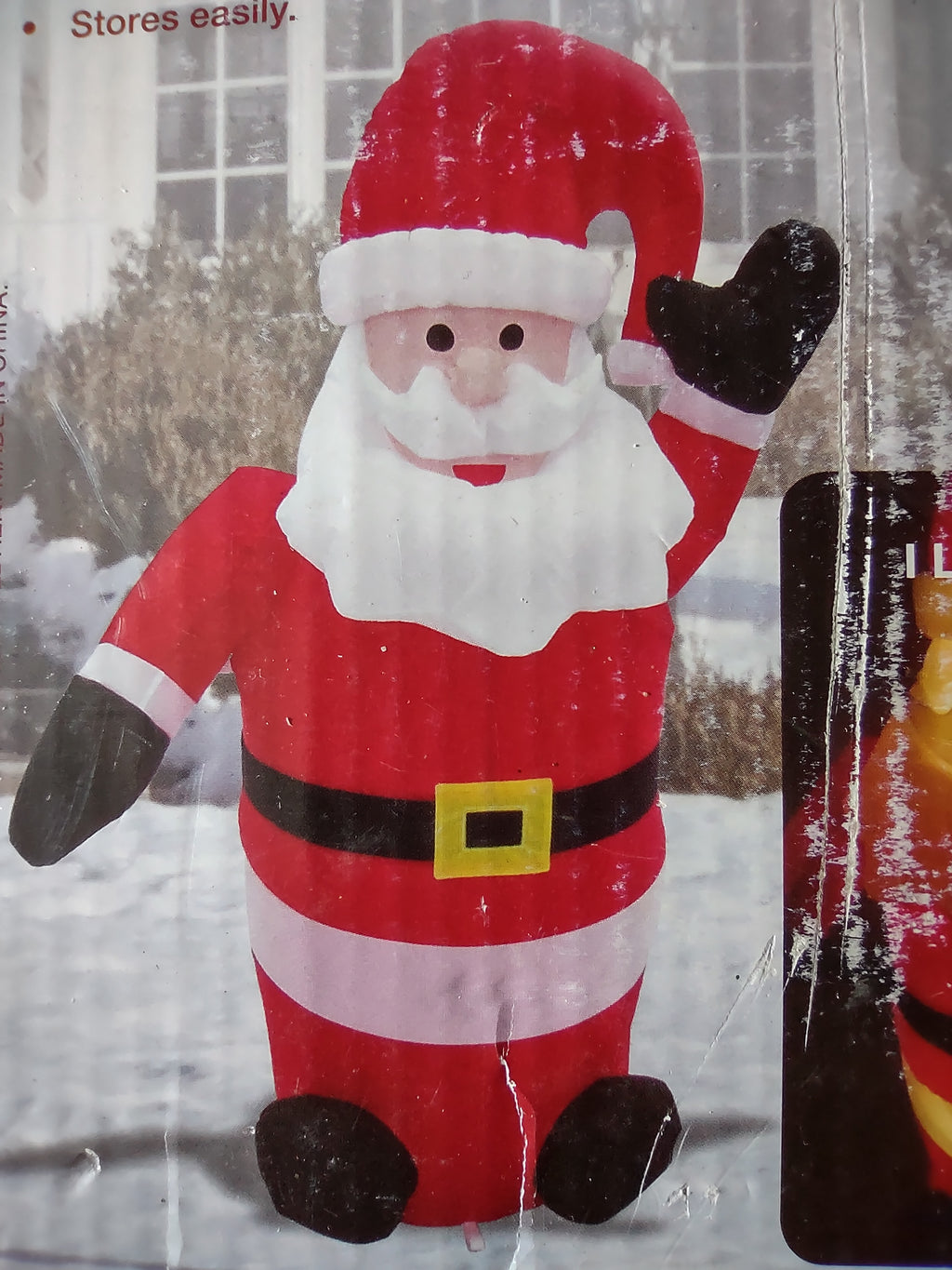 Vintage Christmas 4 Ft Inflatable Sitting Santa Illuminated (lot 3396)