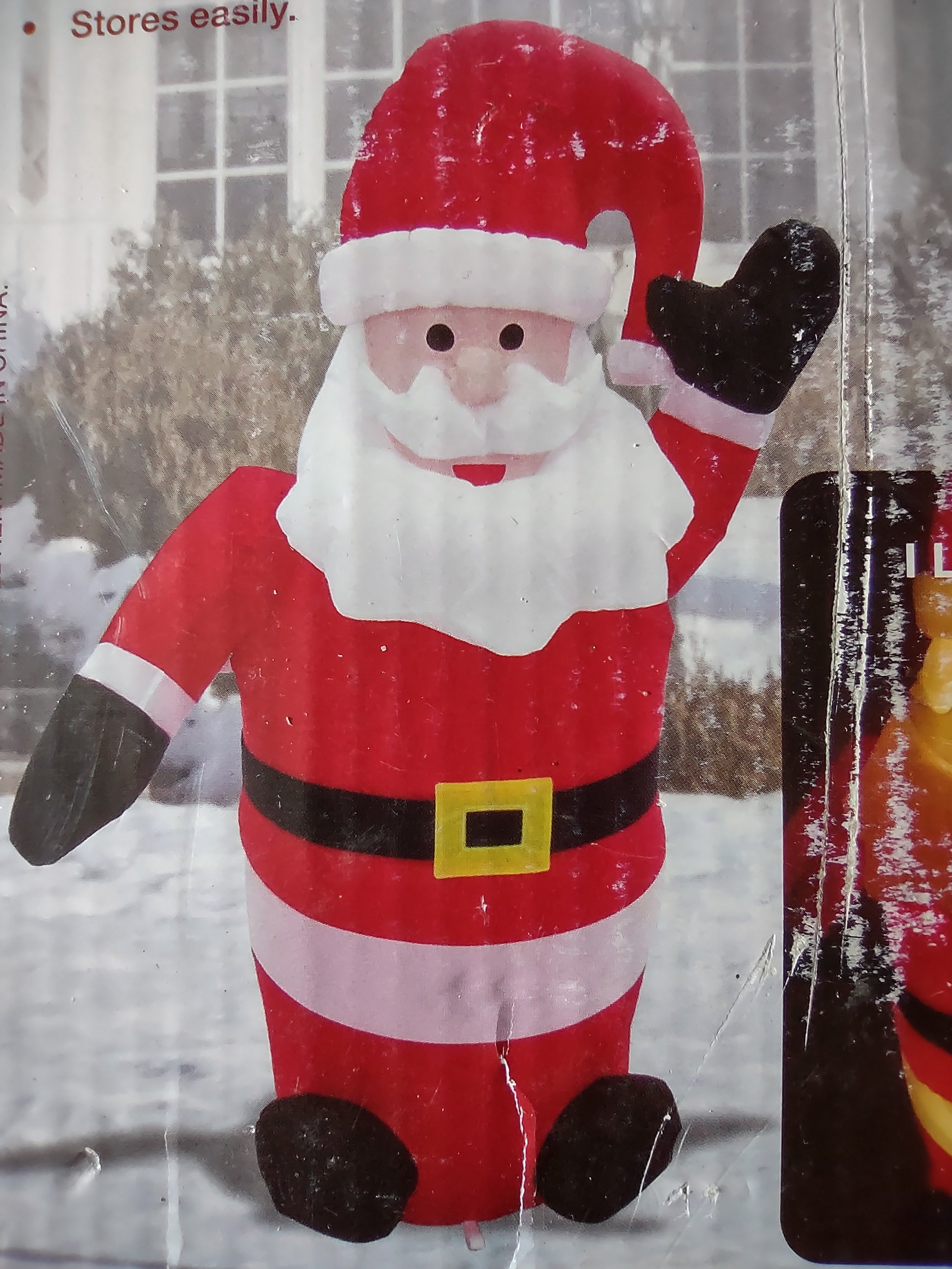 Vintage Christmas 4 Ft Inflatable Sitting Santa Illuminated (lot 3396)