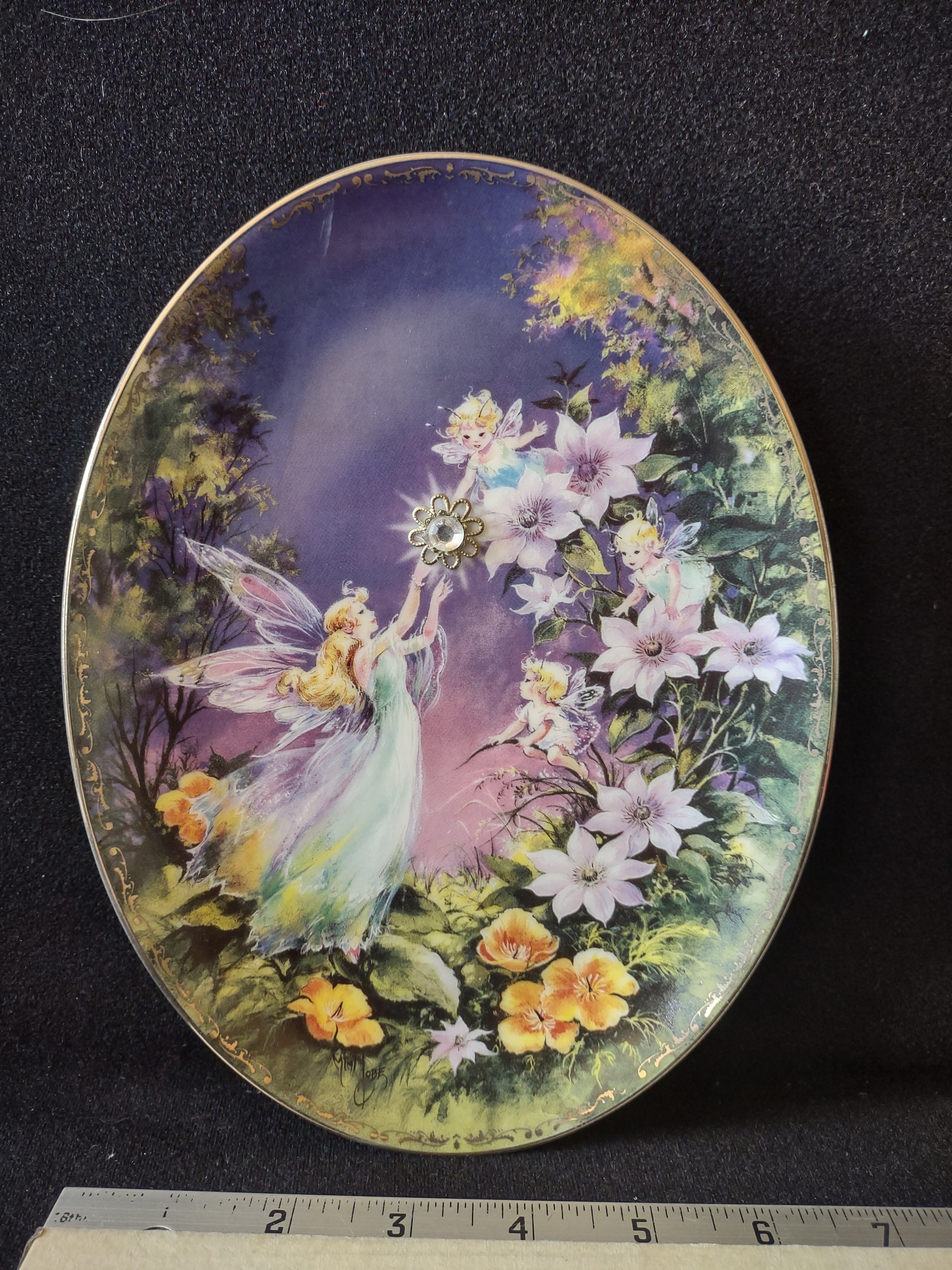 Fairy Wings And Magic Things Bradford Plate Flowers Fairy Jewel (Lot 4379)