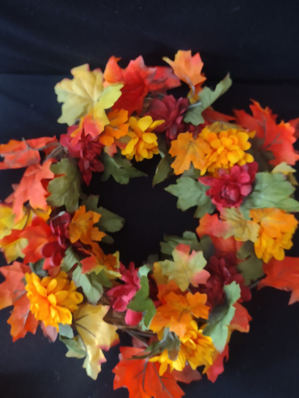 Halloween Thanksgiving/Fall Floral Leaves Grape Vine Wreath x 2 (Lot 3441)
