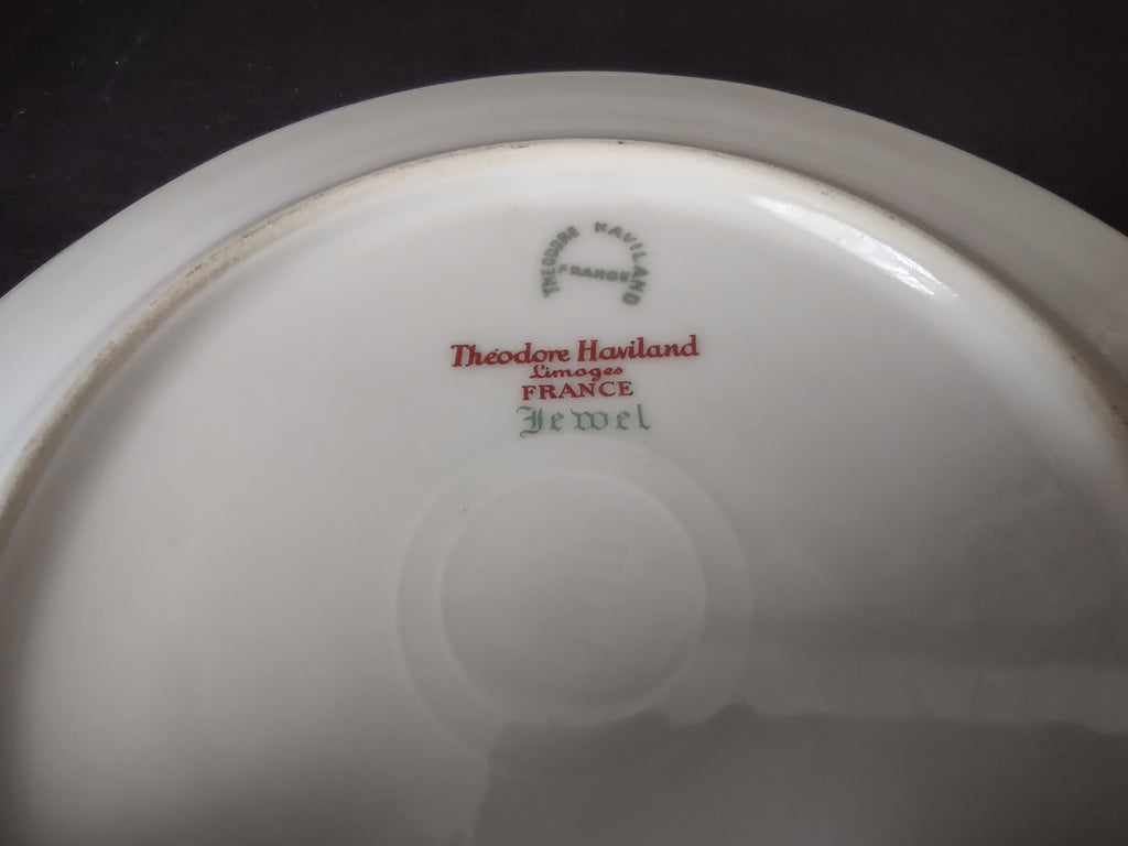 Vintage French Chic Haviland Limoges White Jewel Dessert Plate Floral (lot 804)