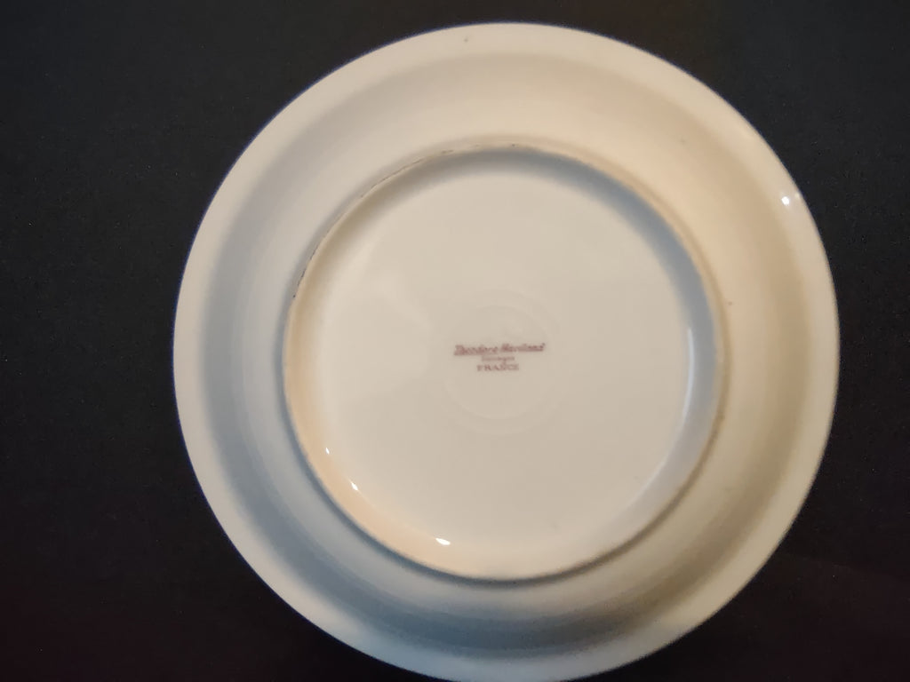 Haviland Limoges French Chic Cream Soup Plate Bowl Rose Garland Green (lot 1084)