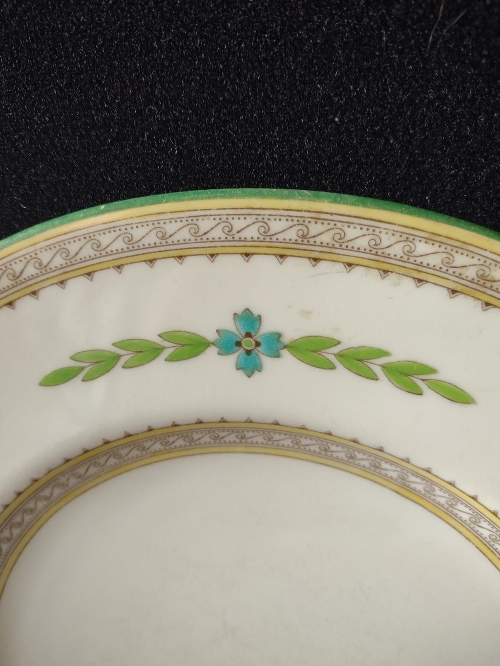 Vintage Minton Kent Dinner Plate Bone China Green Turquoise Brown (Lot 5456)