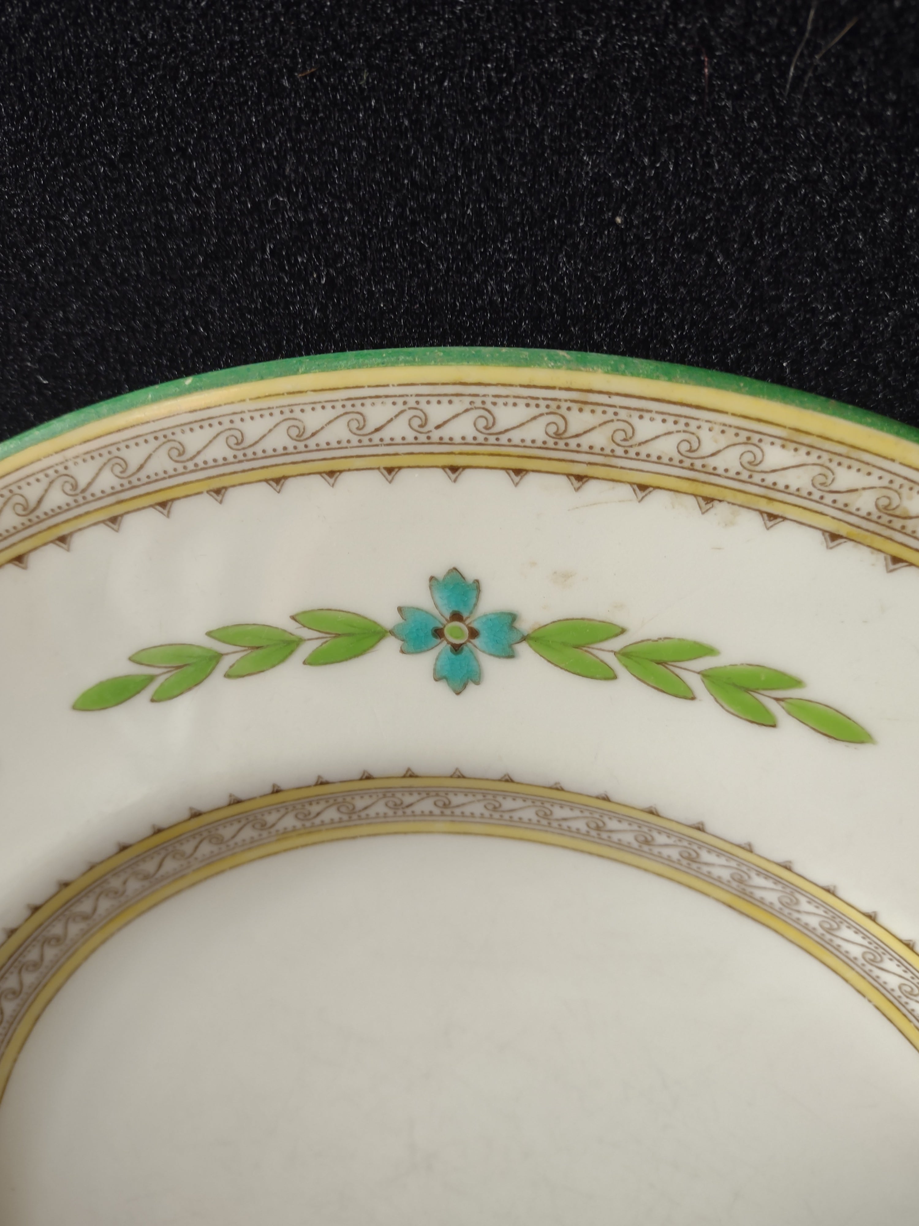 Vintage Minton Kent Dinner Plate Bone China Green Turquoise Brown (Lot 5456)