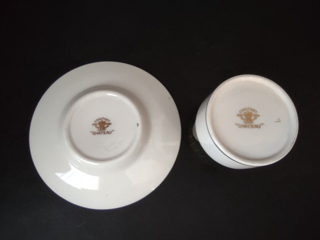 Vintage Coalport Chateau Demitasse Cup Gold Trim Green (lot 513)