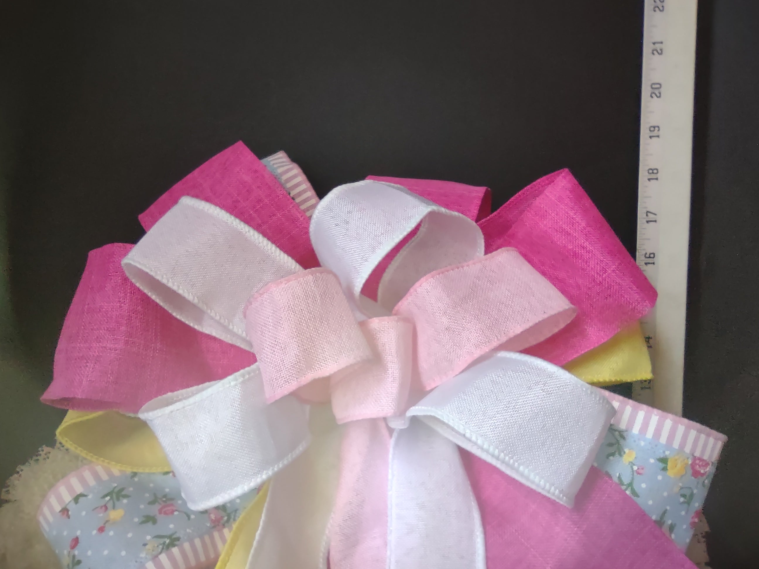 Handmade Easter Colors Spring Wreath Mesh Ribbon 18" (lot 1453)