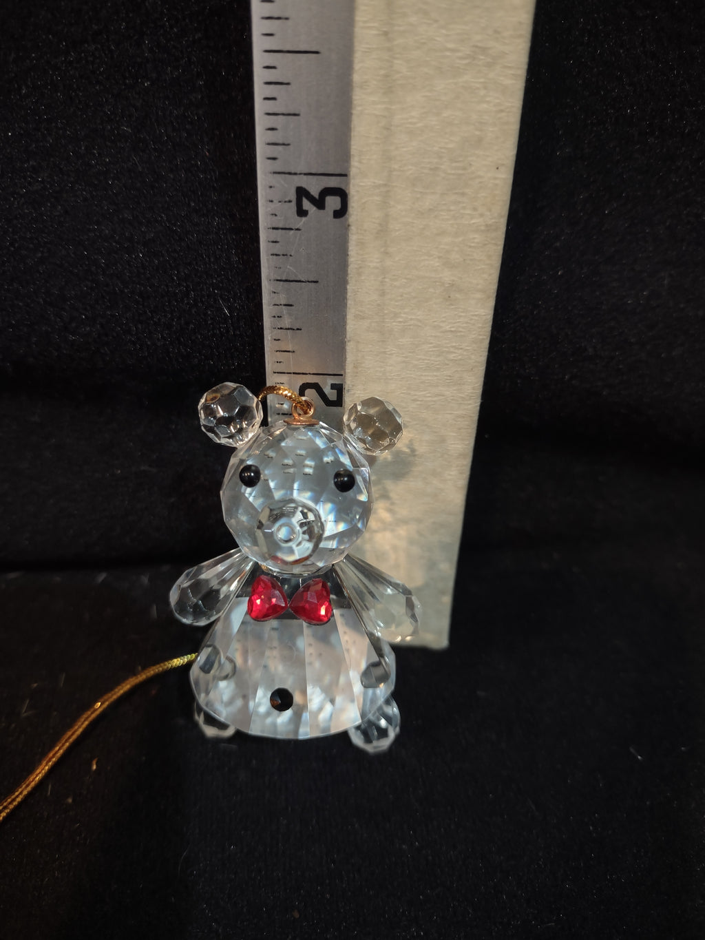 Christmas Celebrations 2" Reflections Crystal Bear Red Bow Tie Ornament (Lot4153