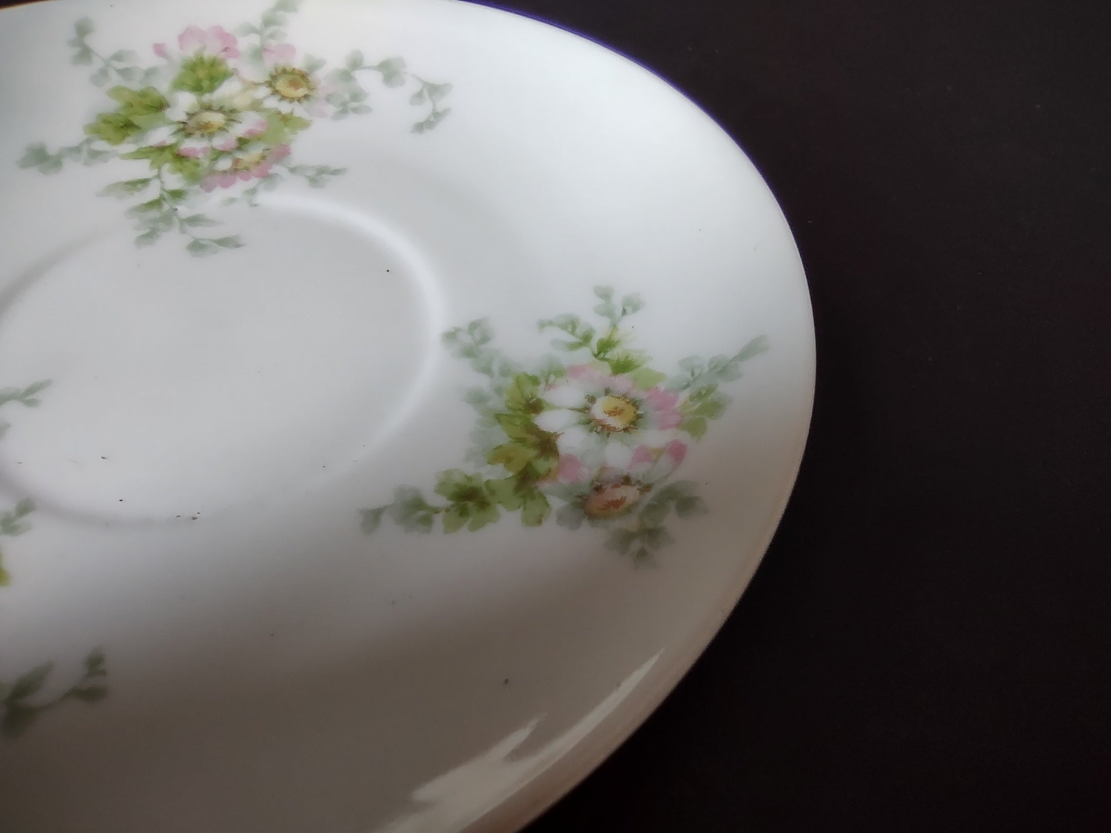 Haviland Limoges GDA Saucer ONLY Pink Daisy Daisies (lot 879)