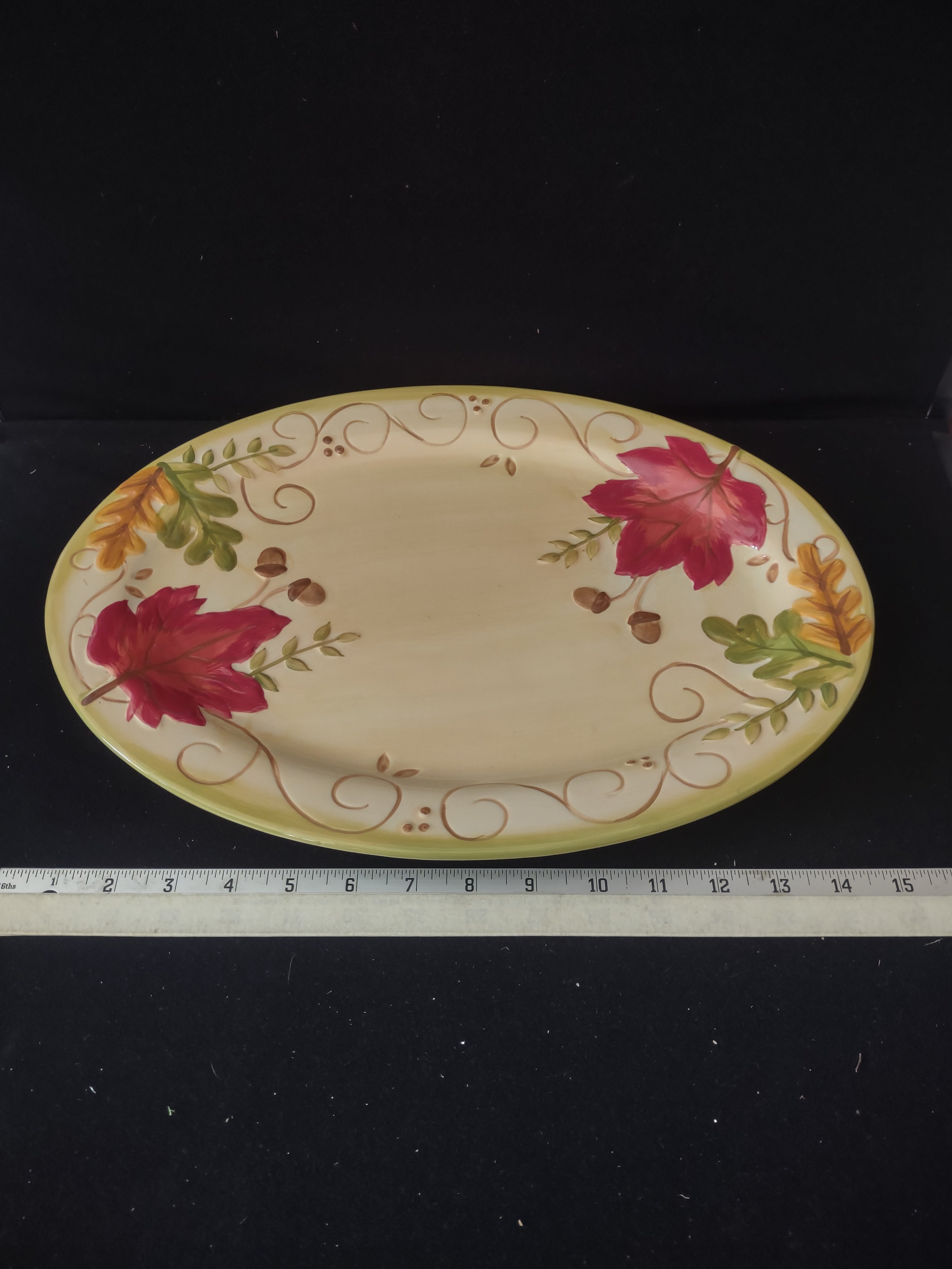 Thanksgiving/Autumn Leaf Lindsey Jordan Harvest Serving Platter (Lot 3485t)