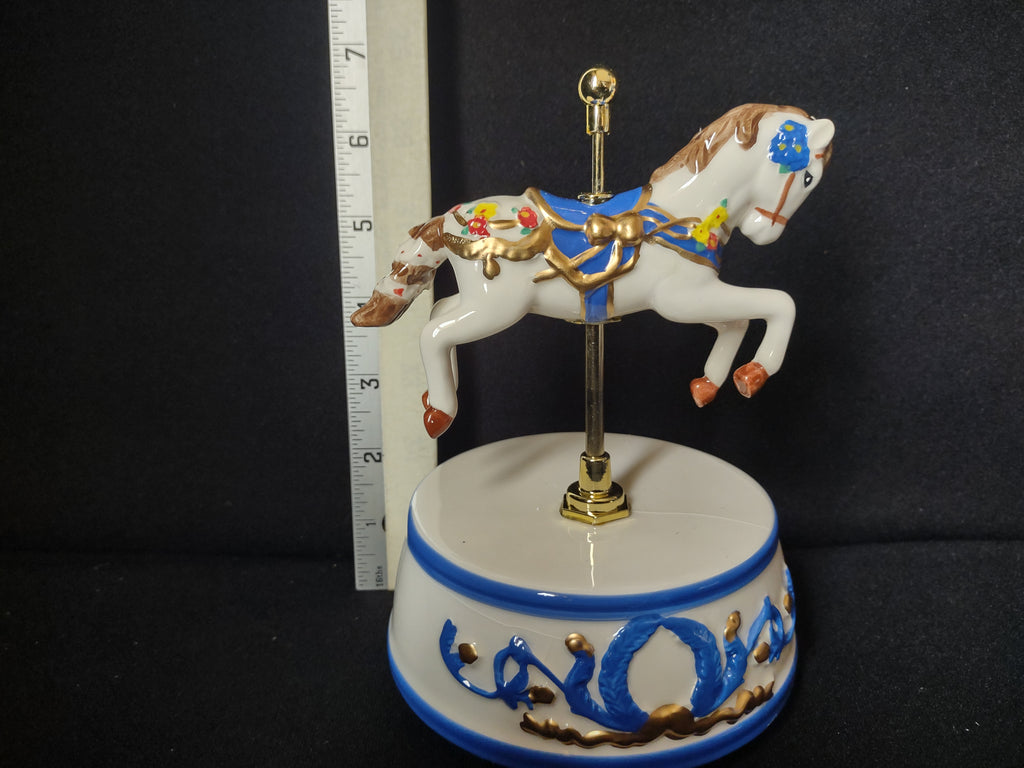 Mr Christmas Musical Carousel Horse "Merry Gentlemen" IMPERFECT (lot 1584)