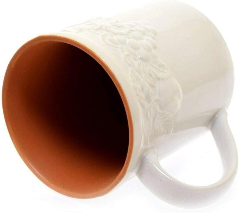 Japan Crown Corning Sonora White Terracotta Embossed Fruit Grape Cherry Mug