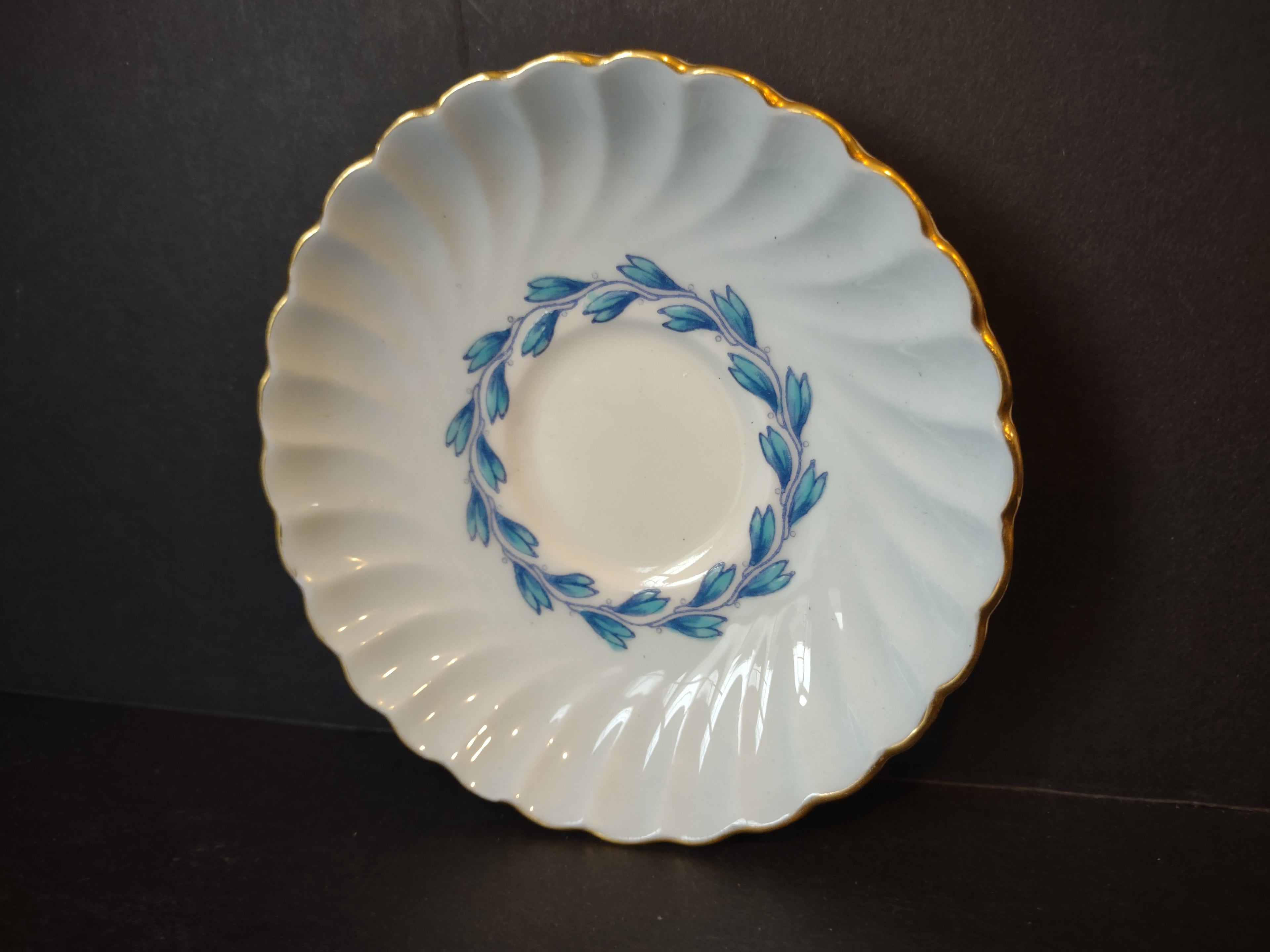 Vintage Minton England Bone China Cheviot Blue Demitasse Saucer (lot 5438)