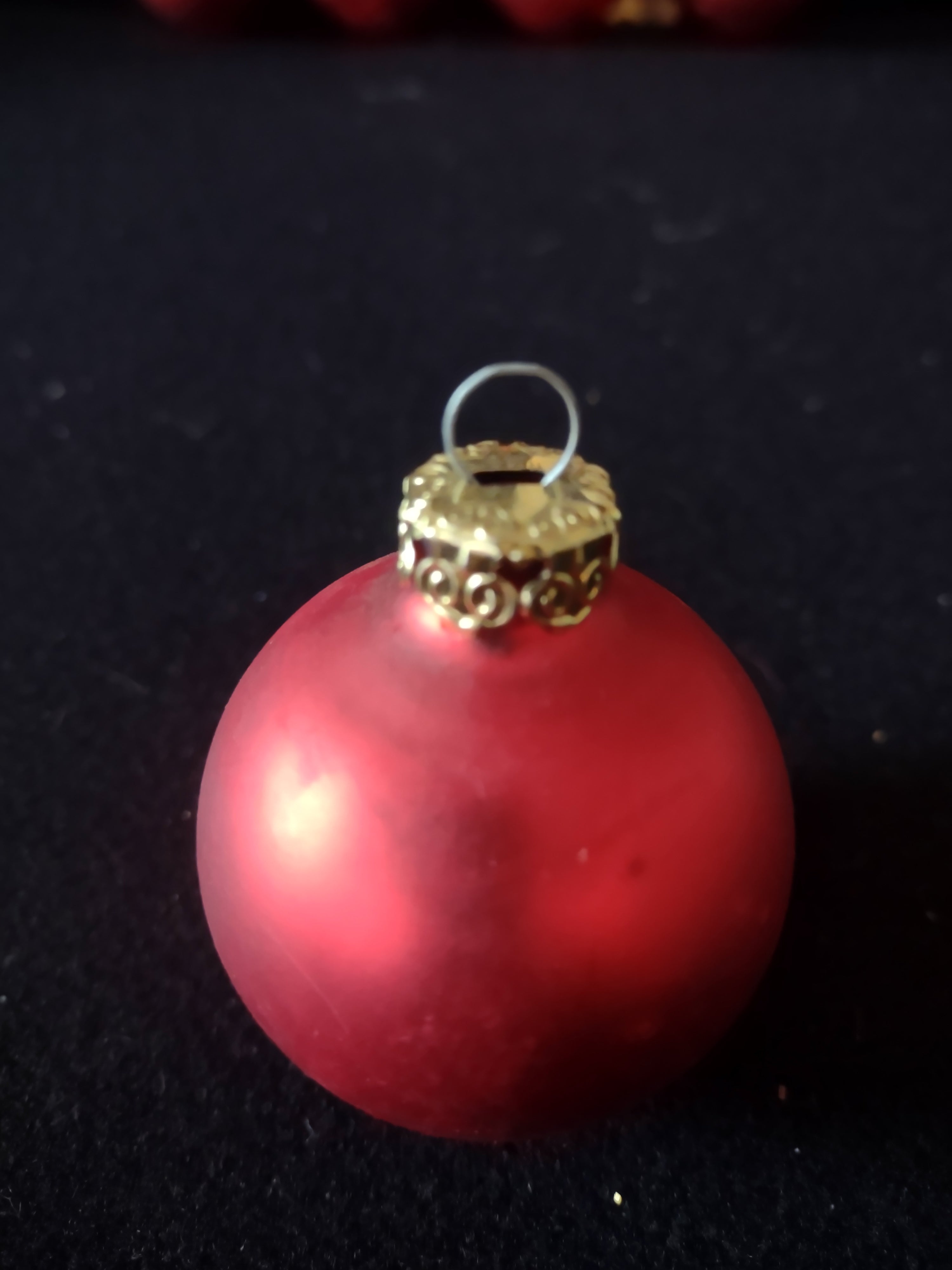 Vintage Christmas Glass Red Ornaments Made In Germany Set Of 5 (Lot 4647)