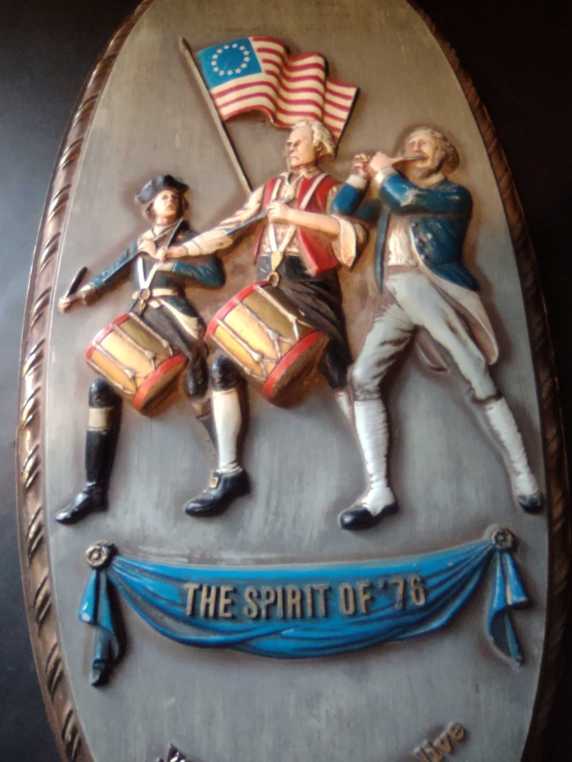 Vintage Americana Bicentennial Wall Plaque Embosograph Display (lot 2639c)