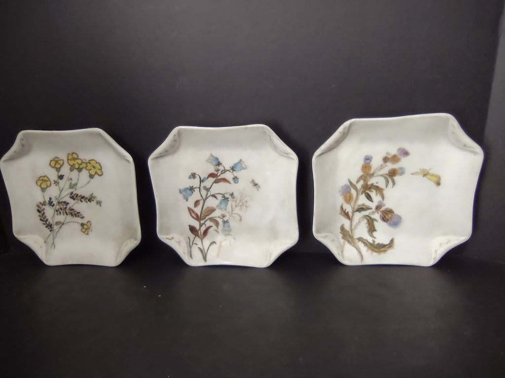 Haviland Limoges 3 x Square Serving Plate French Chic Cottage Floral (lot 988)
