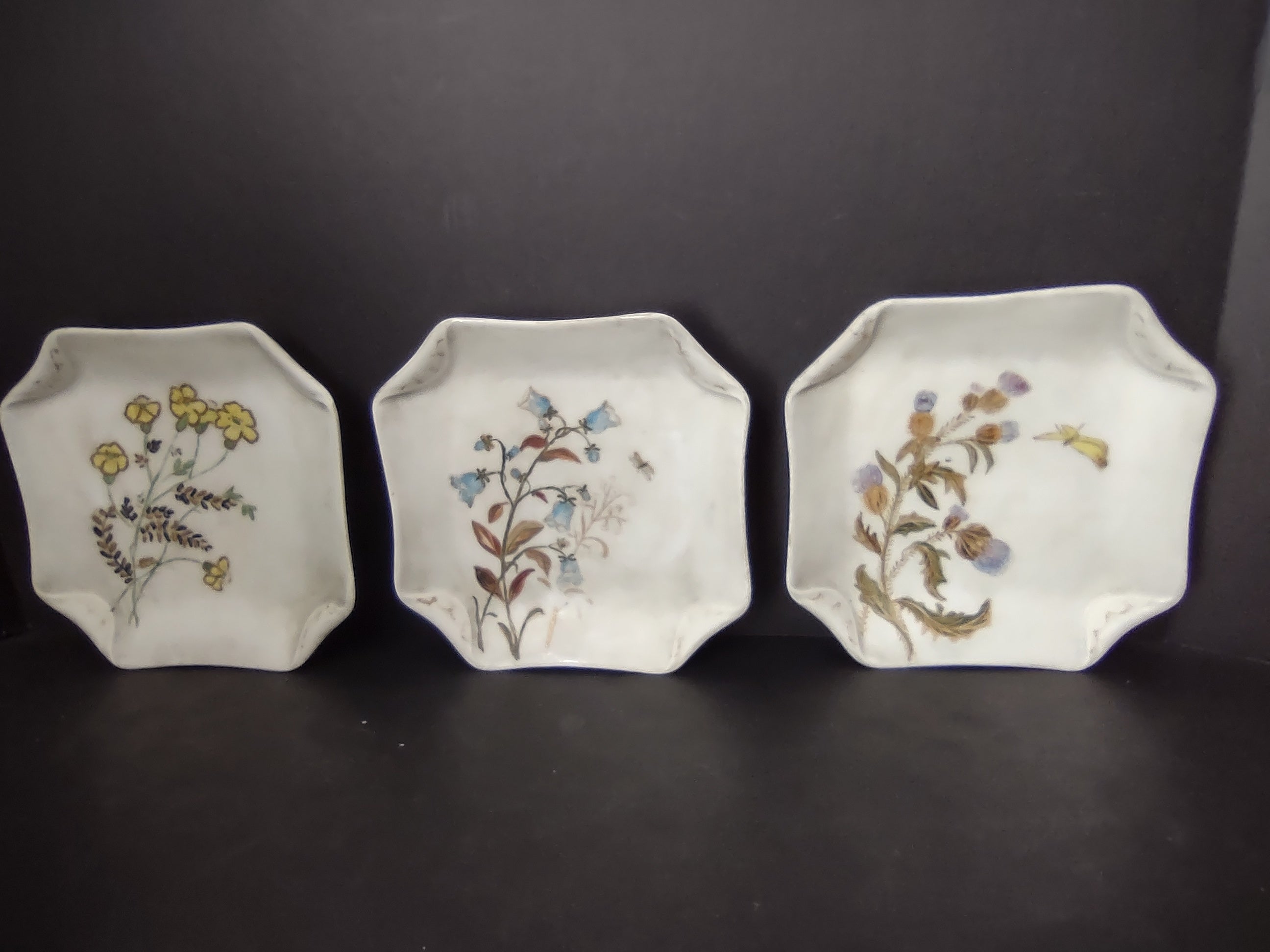 Haviland Limoges 3 x Square Serving Plate French Chic Cottage Floral (lot 988)