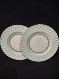 Vintage Minton Cheviot Green Dinner Plate Green Gold Fluted Edge X 2 (Lot 5444)