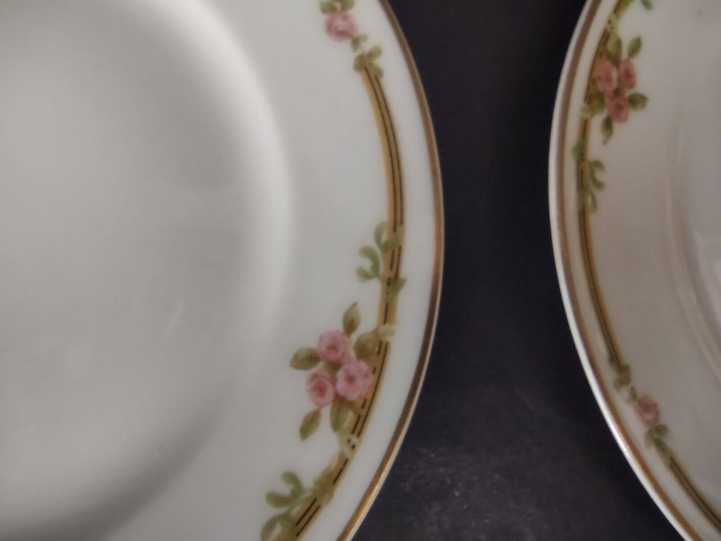 Haviland Limoges Schleiger 625 A Red Rose 2 x Dessert Plate 6-1/4" (lot 539