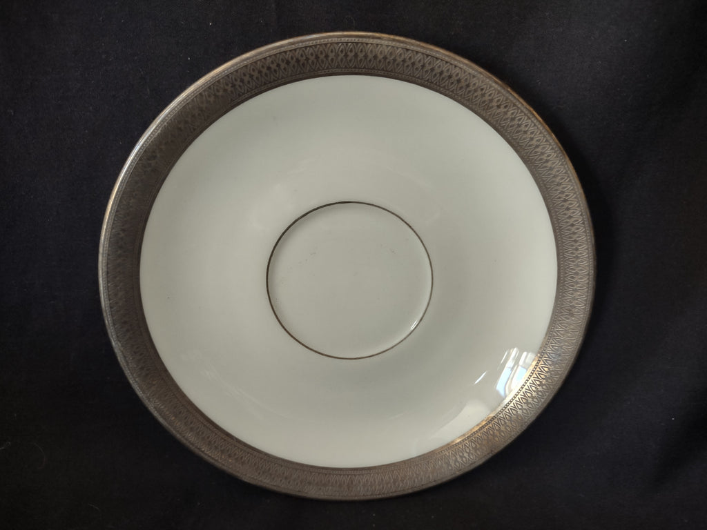 Vintage Lenox Silver Rimmed Saucer 5-3/4" Green Stamp (lot 1993)