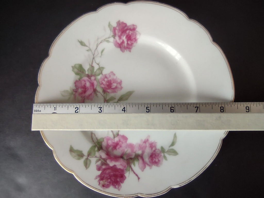 Haviland Limoges Baltimore Rose Salad Plate Gold Trim 8-1/4" (lot 488)