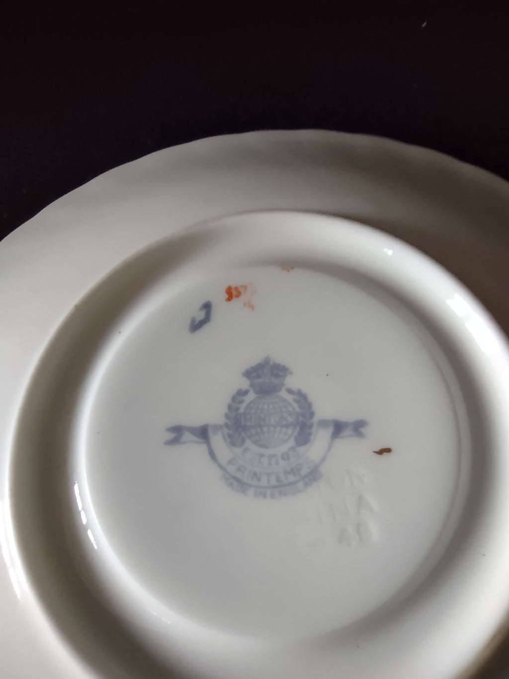 Vintage Minton Printemps Bullion Cup Liner Bone China Floral Gold (Lot 5469)