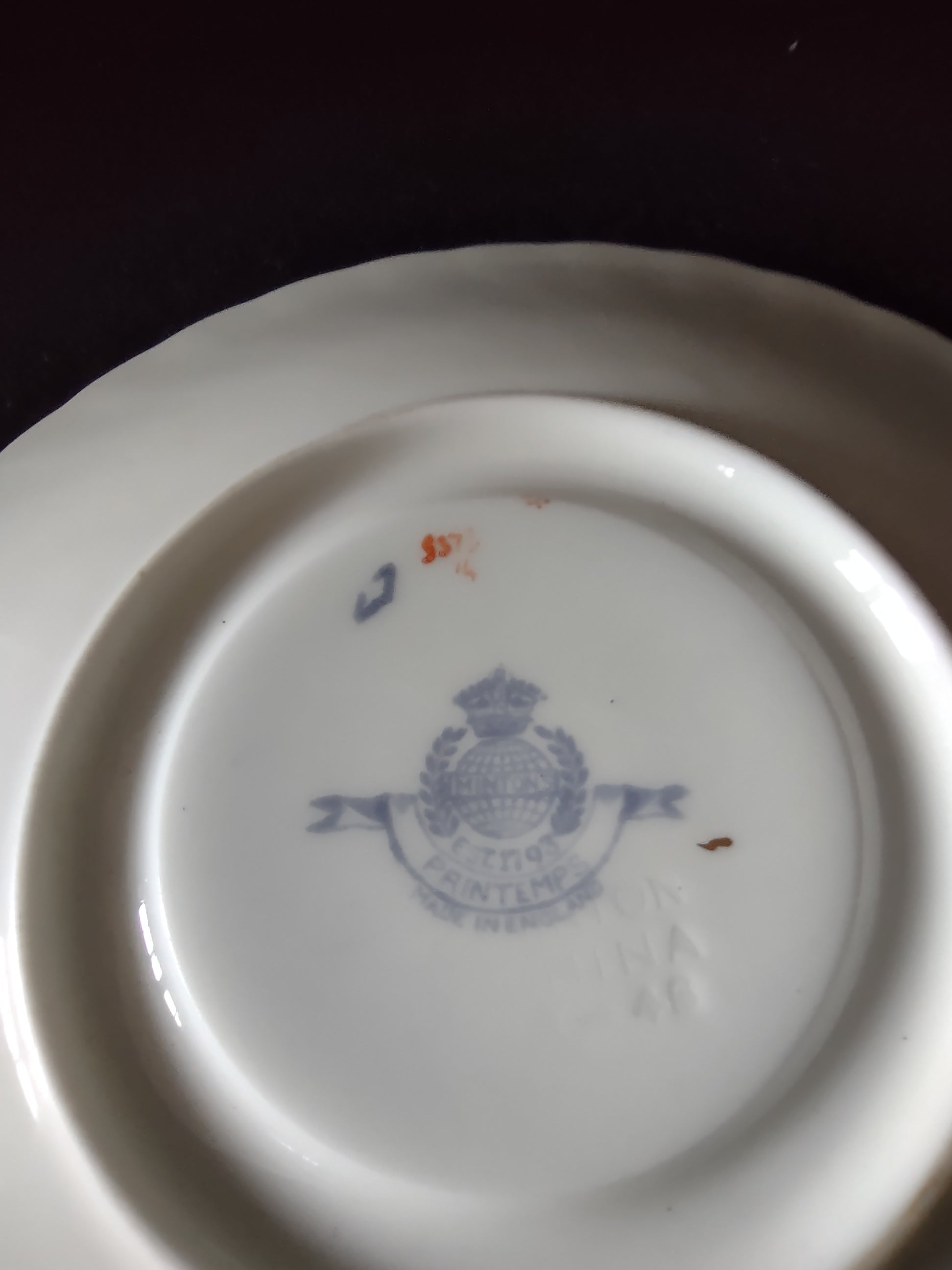 Vintage Minton Printemps Bullion Cup Liner Bone China Floral Gold (Lot 5469)