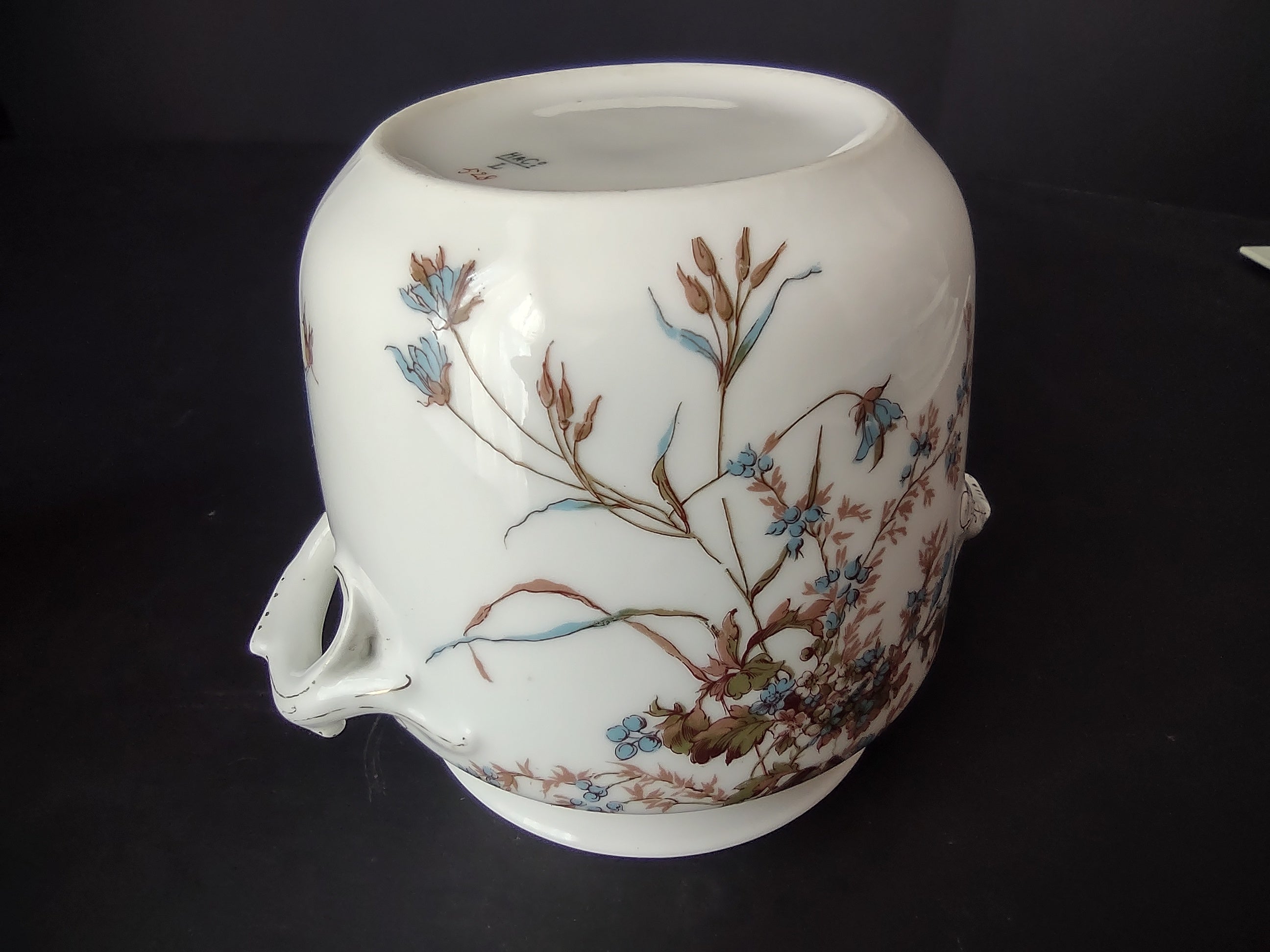 Depose Haviland Limoges Blue Flower Sugar Bowl NO LID (lot 964)
